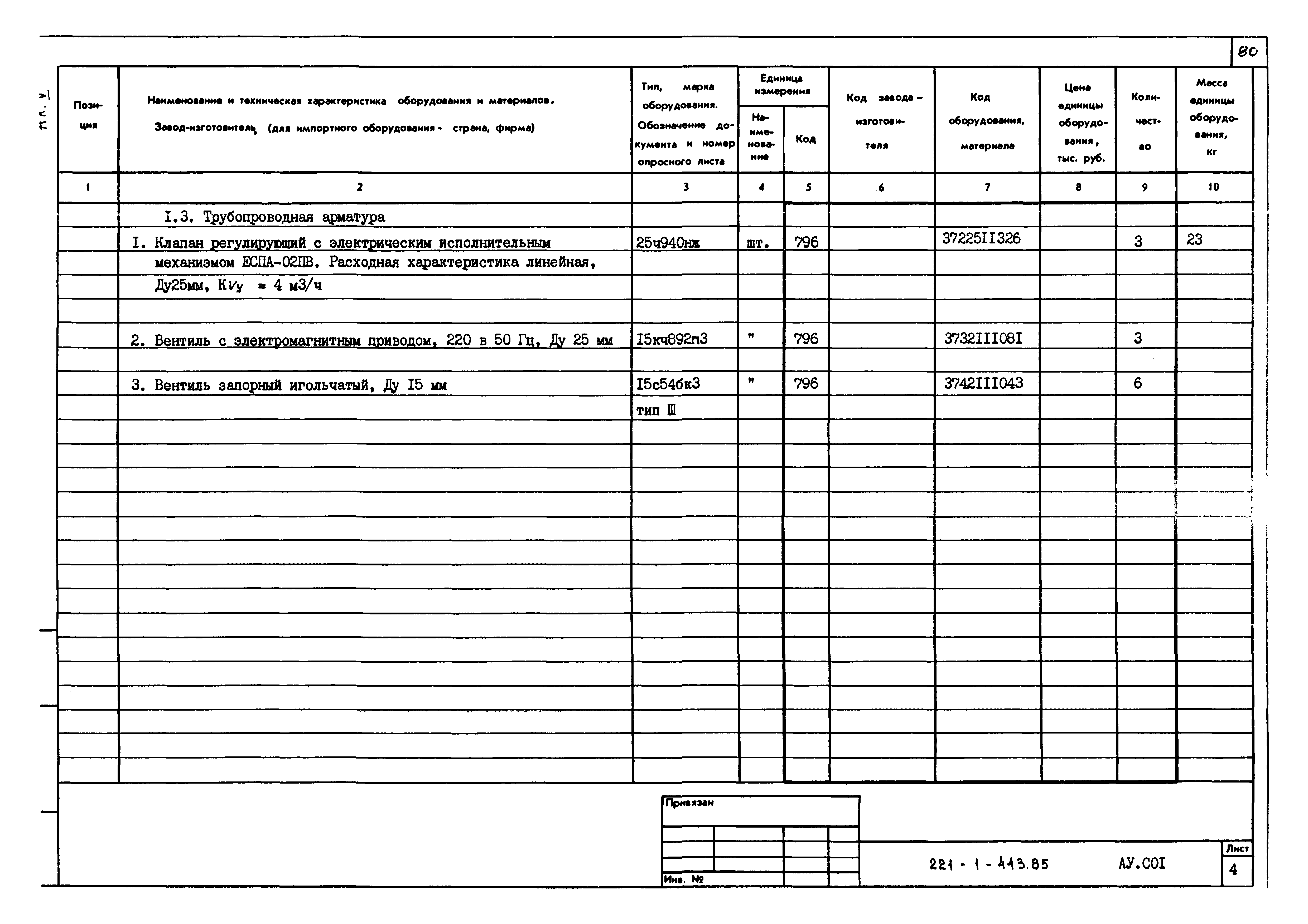 Типовой проект 221-1-443.85