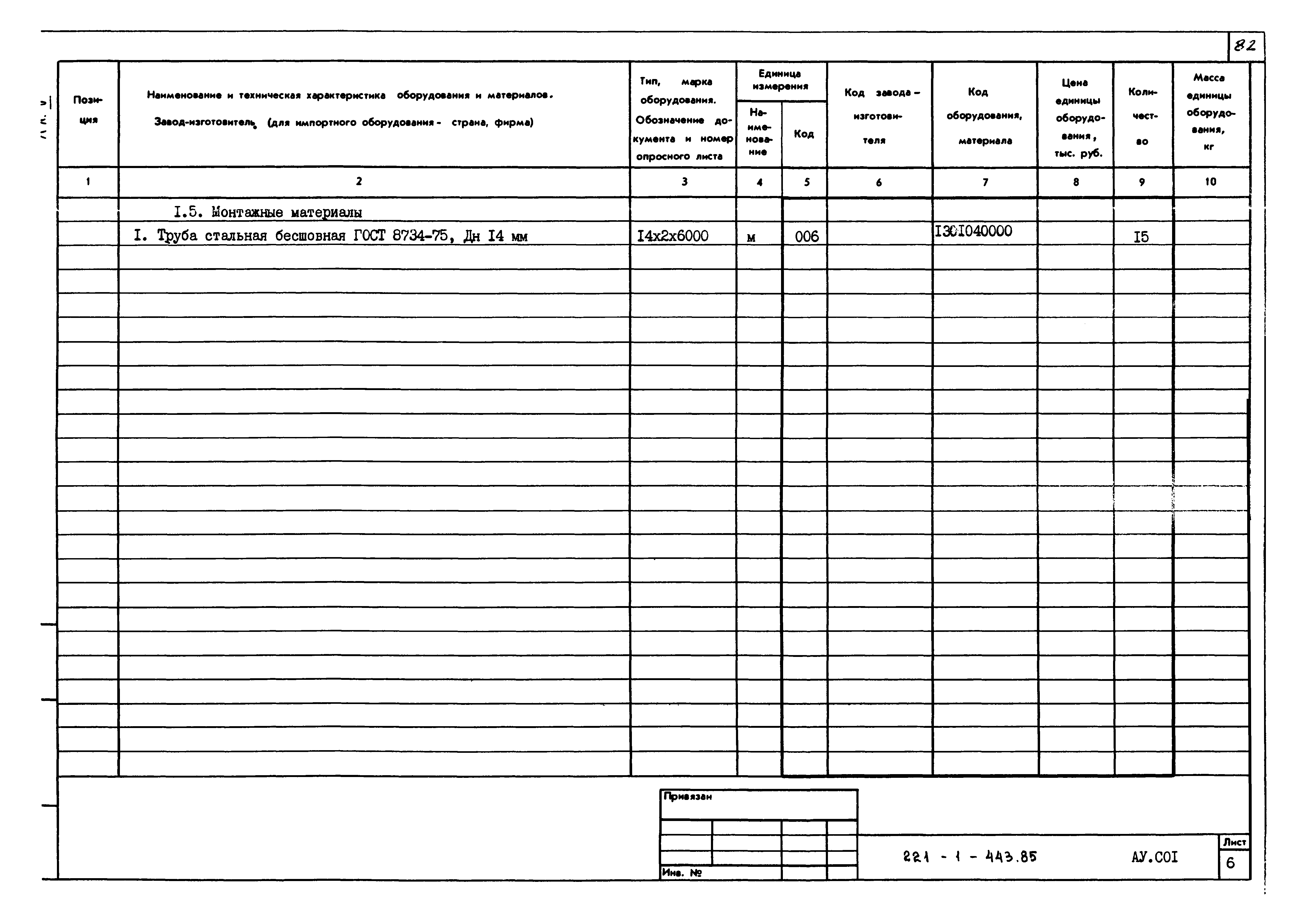 Типовой проект 221-1-443.85