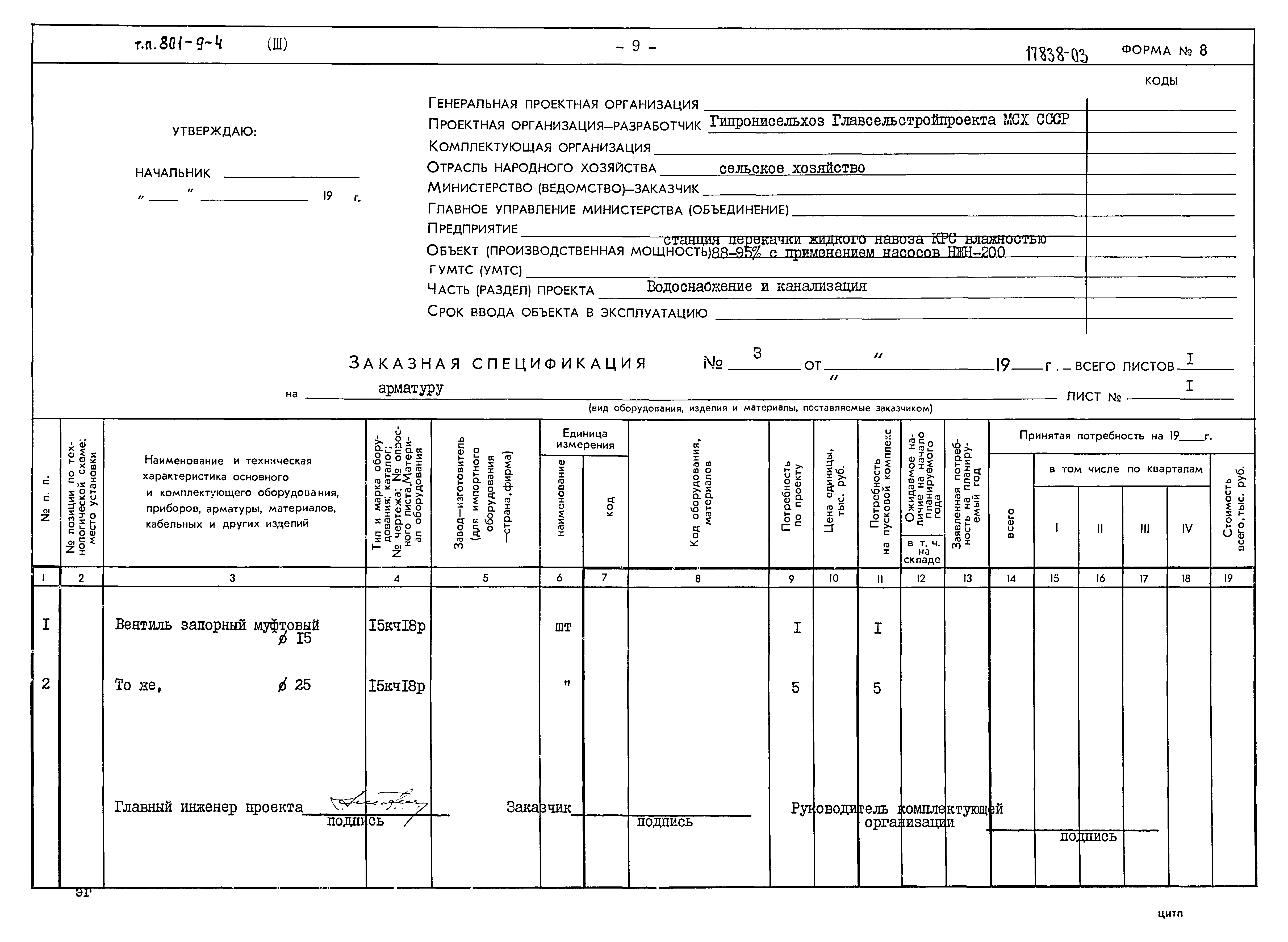 Типовой проект 801-9-4