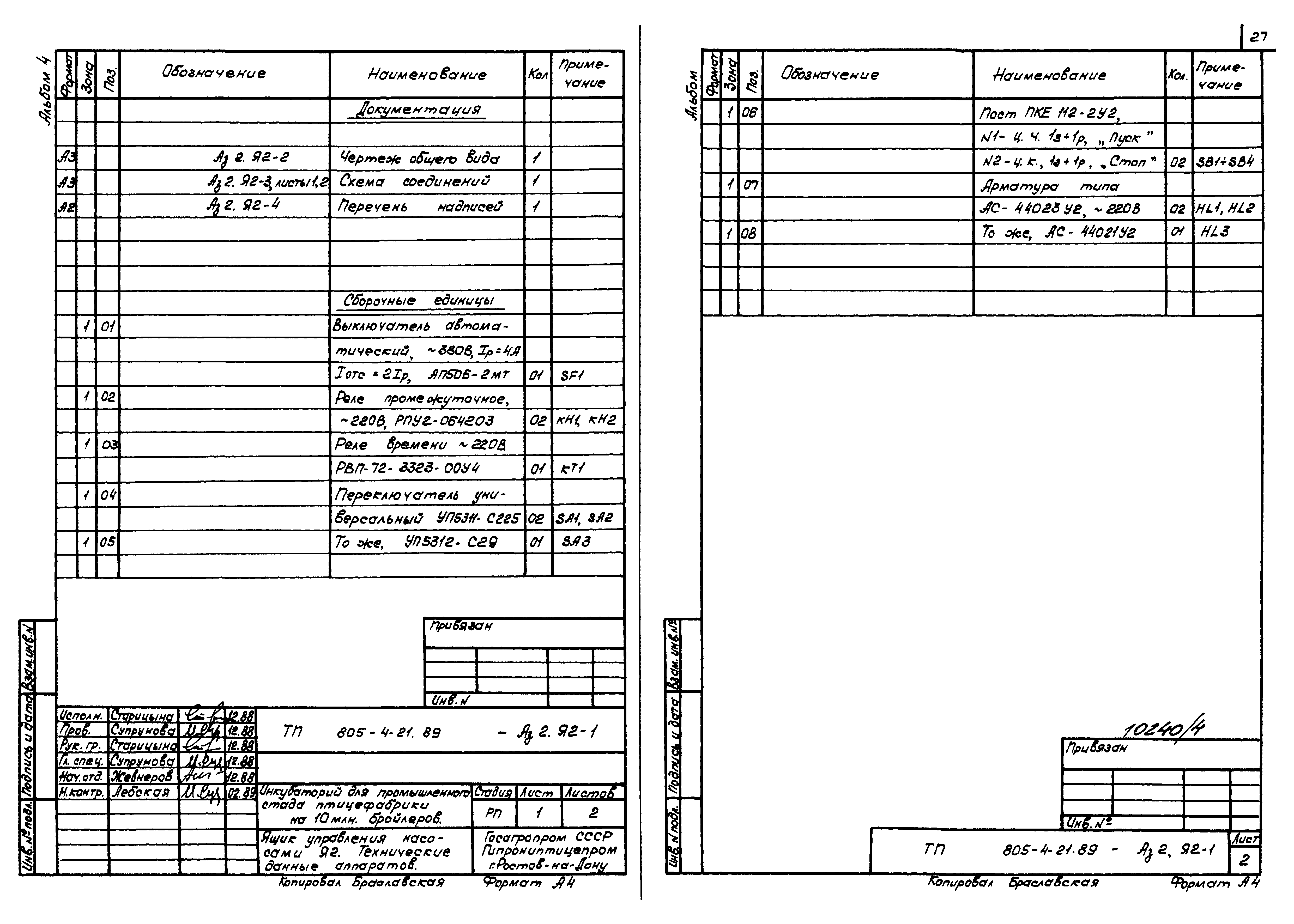 Типовой проект 805-4-21.89