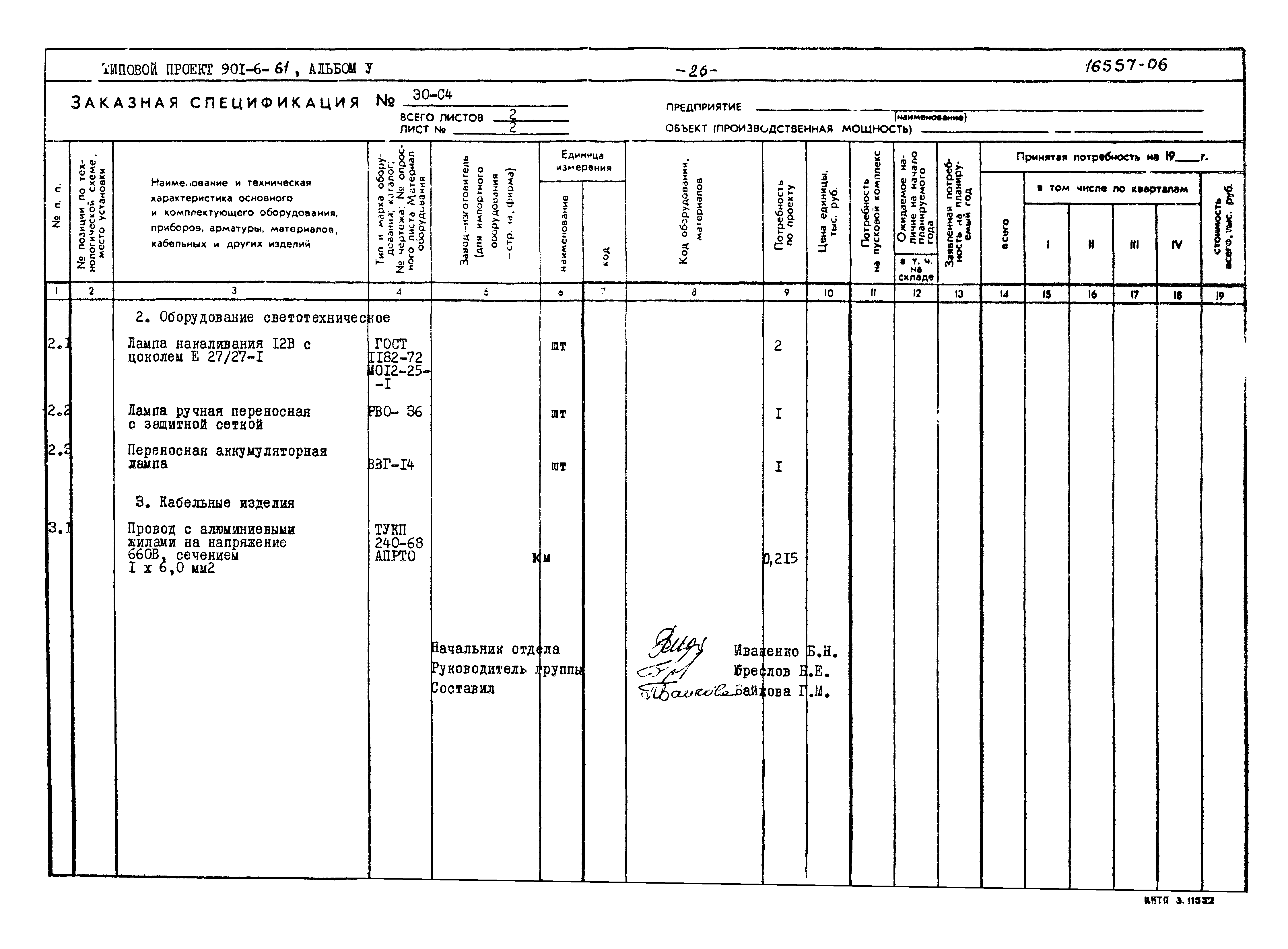 Типовой проект 901-6-61