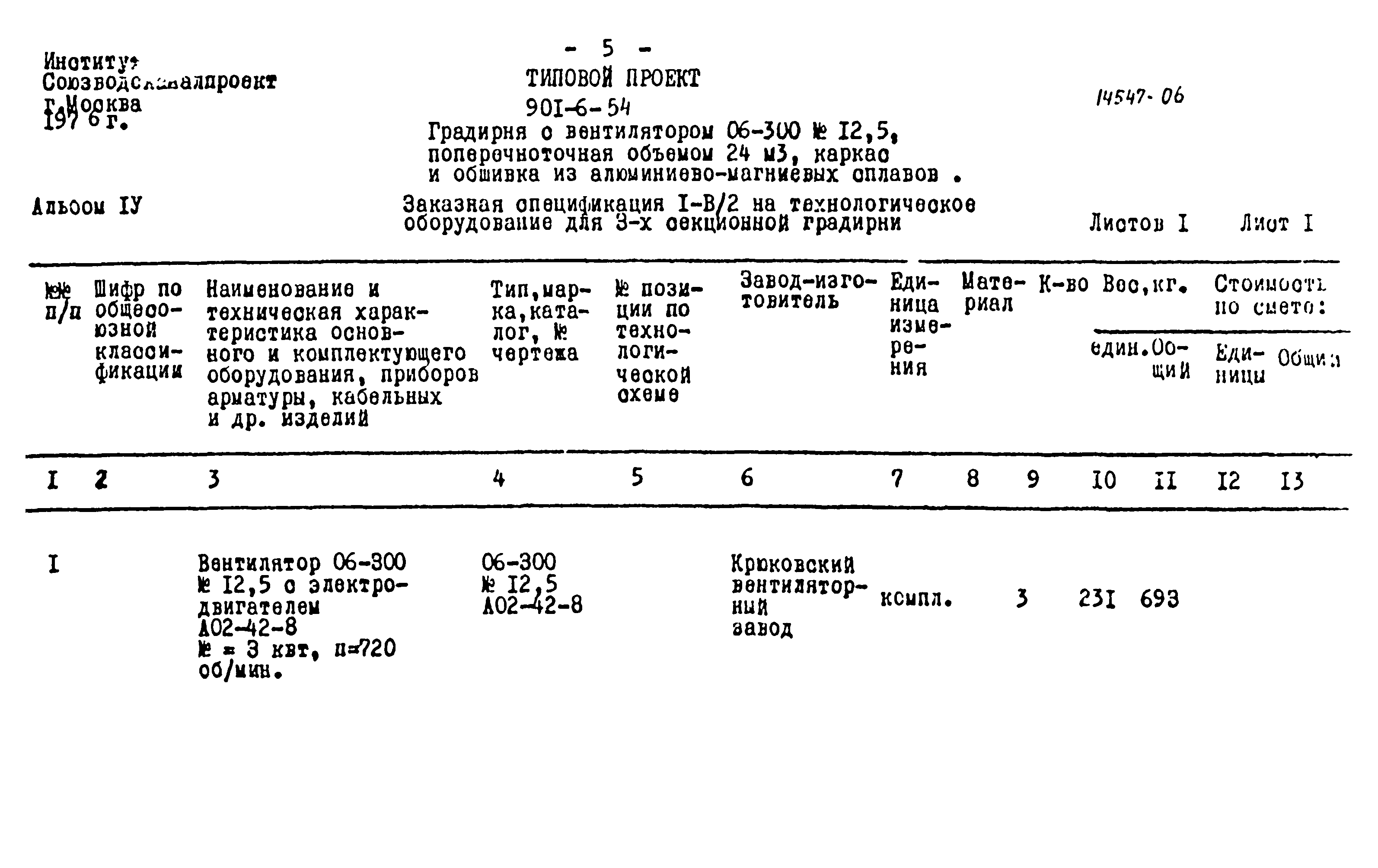 Типовой проект 901-6-54
