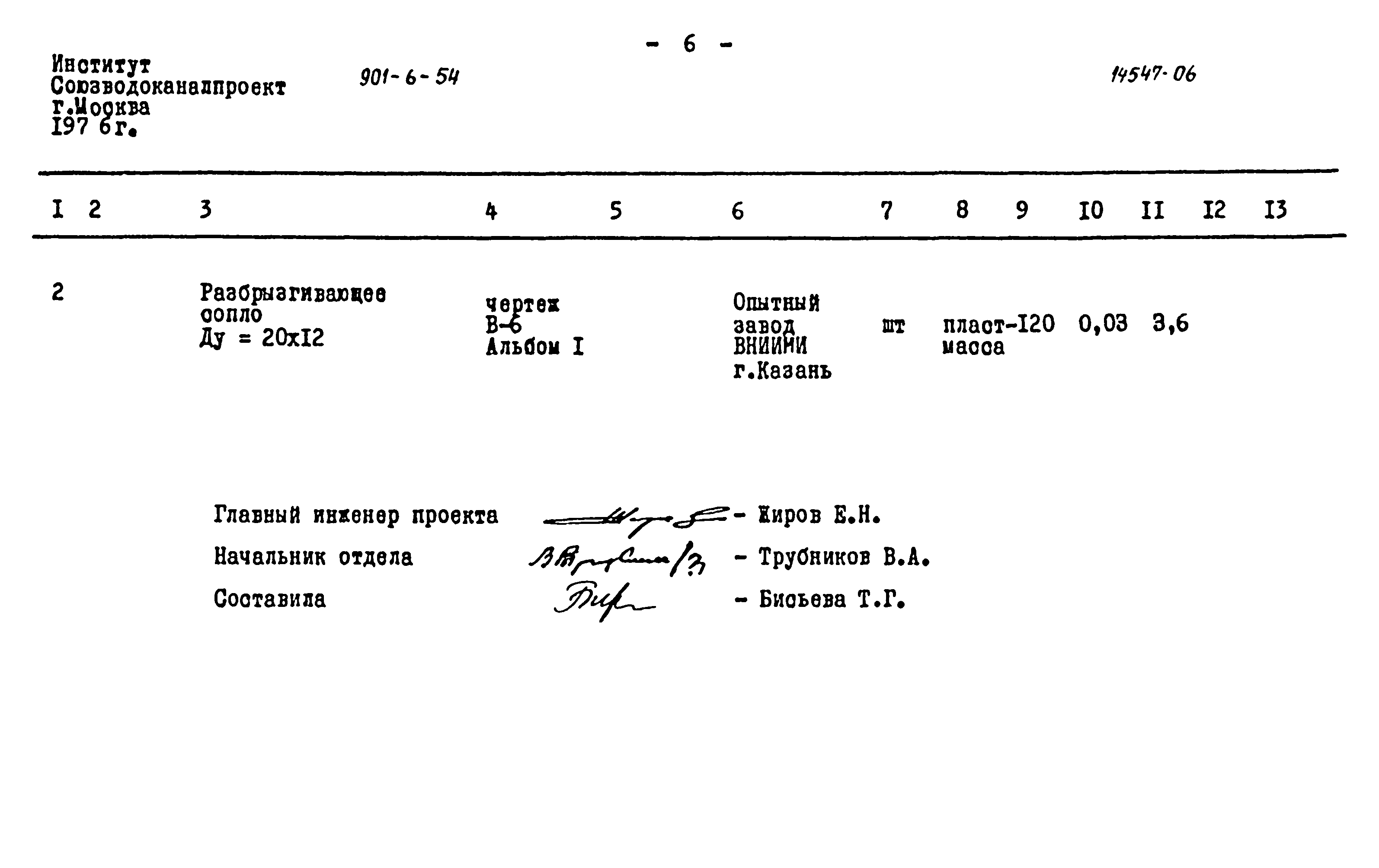 Типовой проект 901-6-54