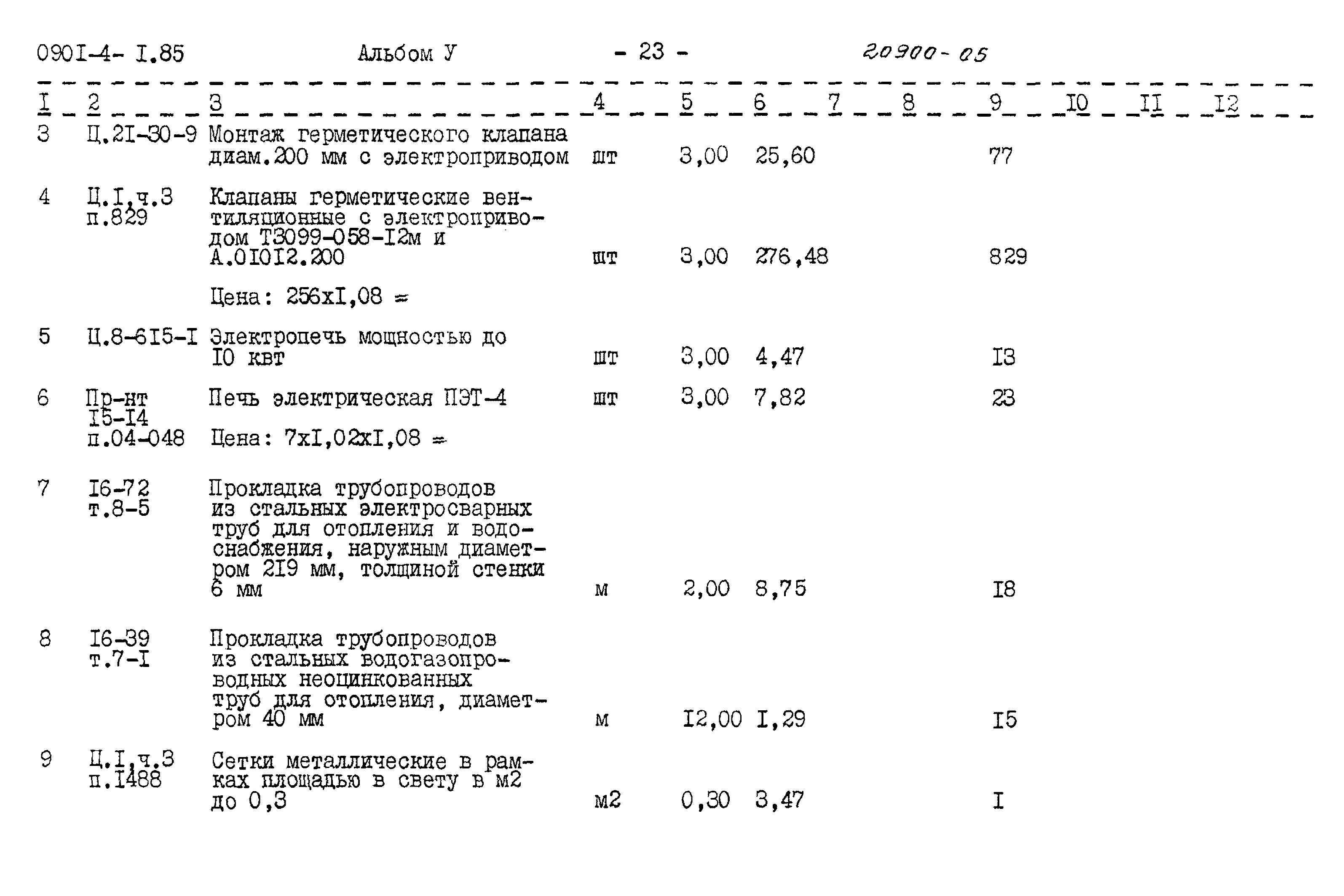 Типовой проект 0901-4-1.85