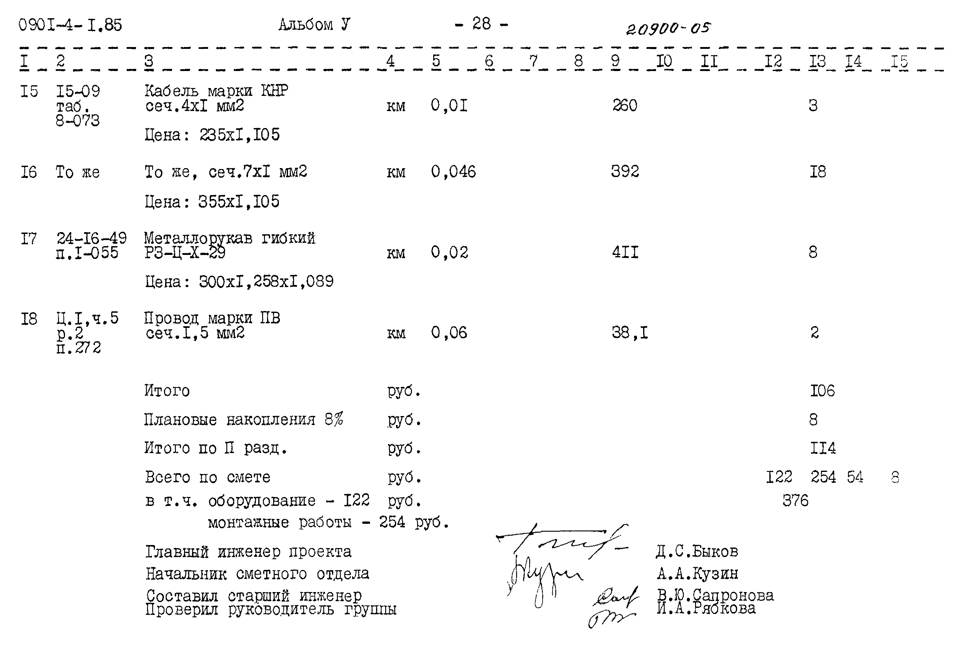 Типовой проект 0901-4-1.85
