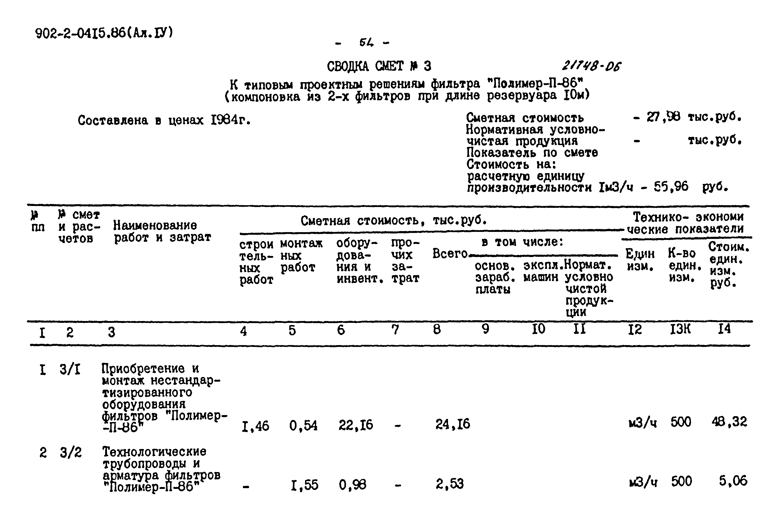 Типовые проектные решения 902-2-0415.86