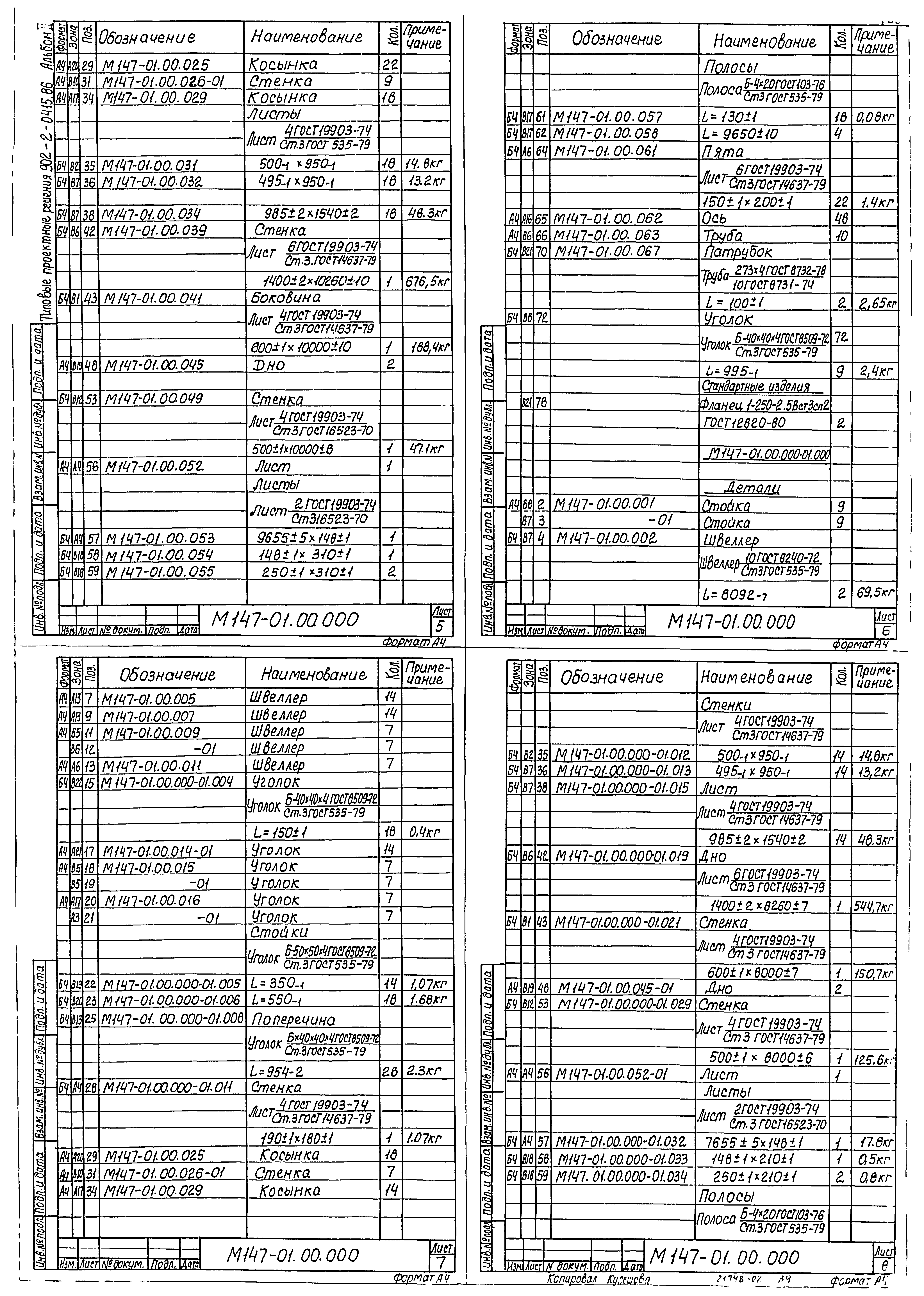 Типовые проектные решения 902-2-0415.86