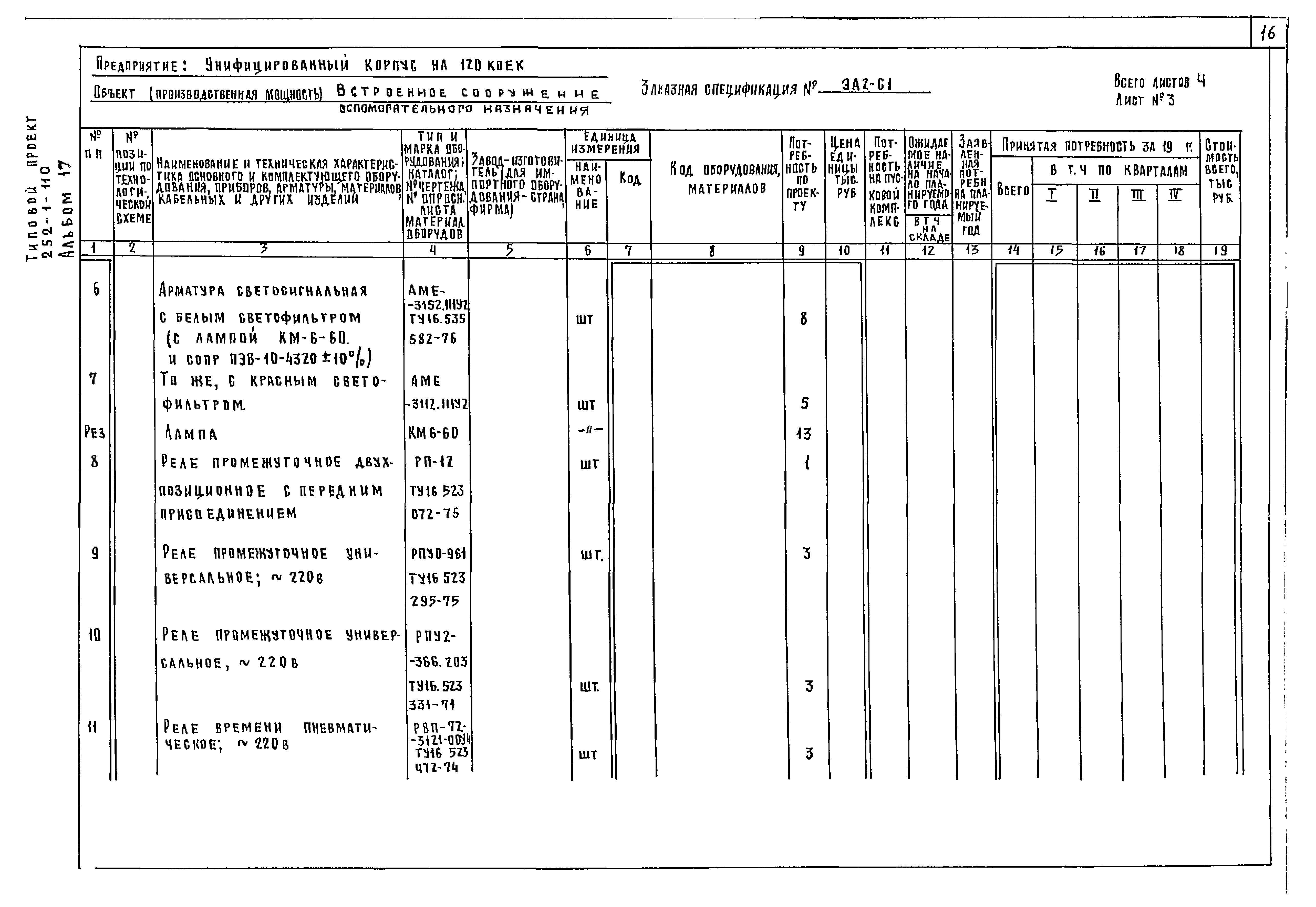 Типовой проект 252-1-110