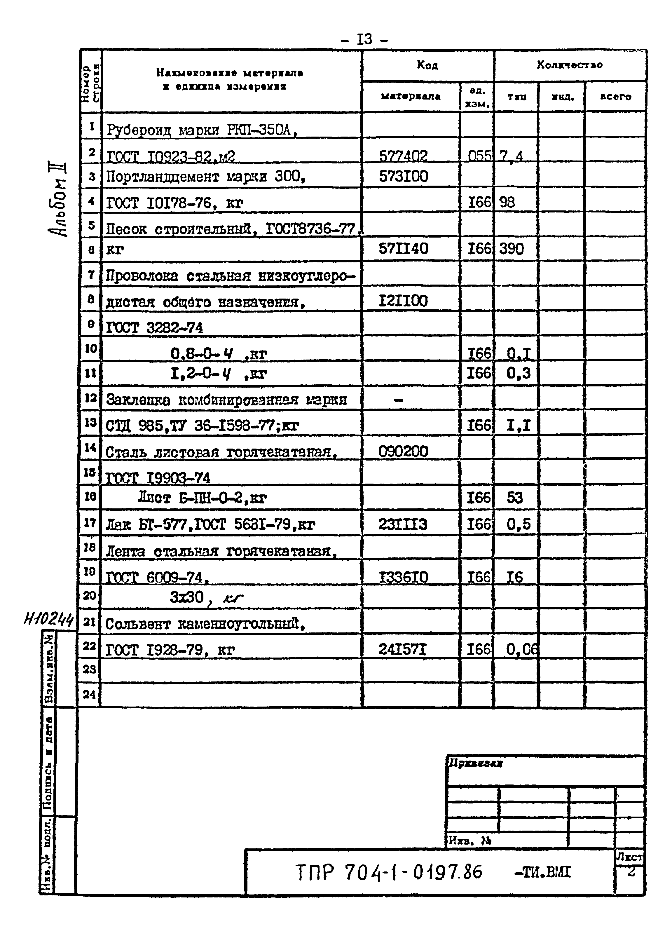 Типовые проектные решения 704-1-0197.86