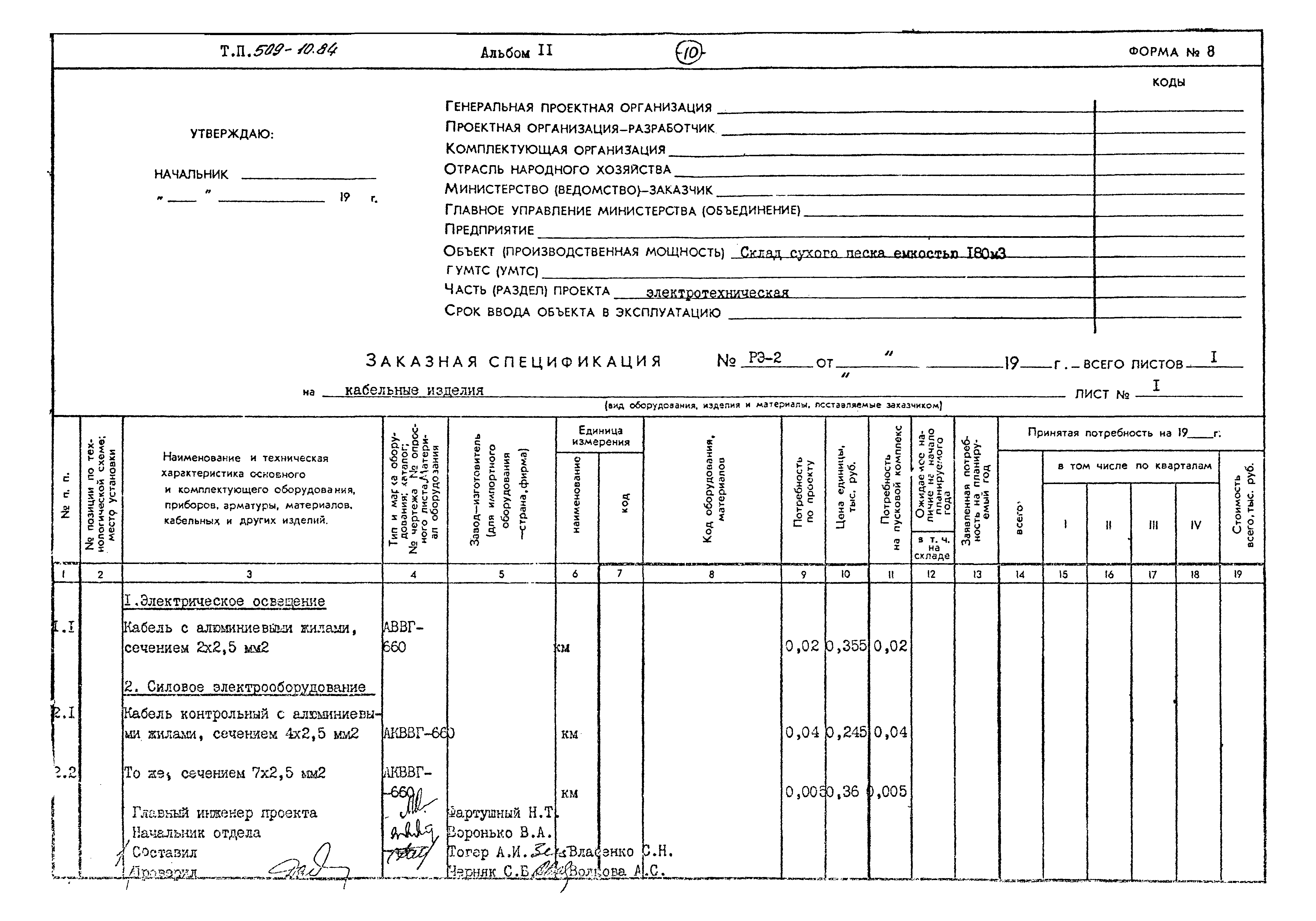 Типовой проект 509-10.84