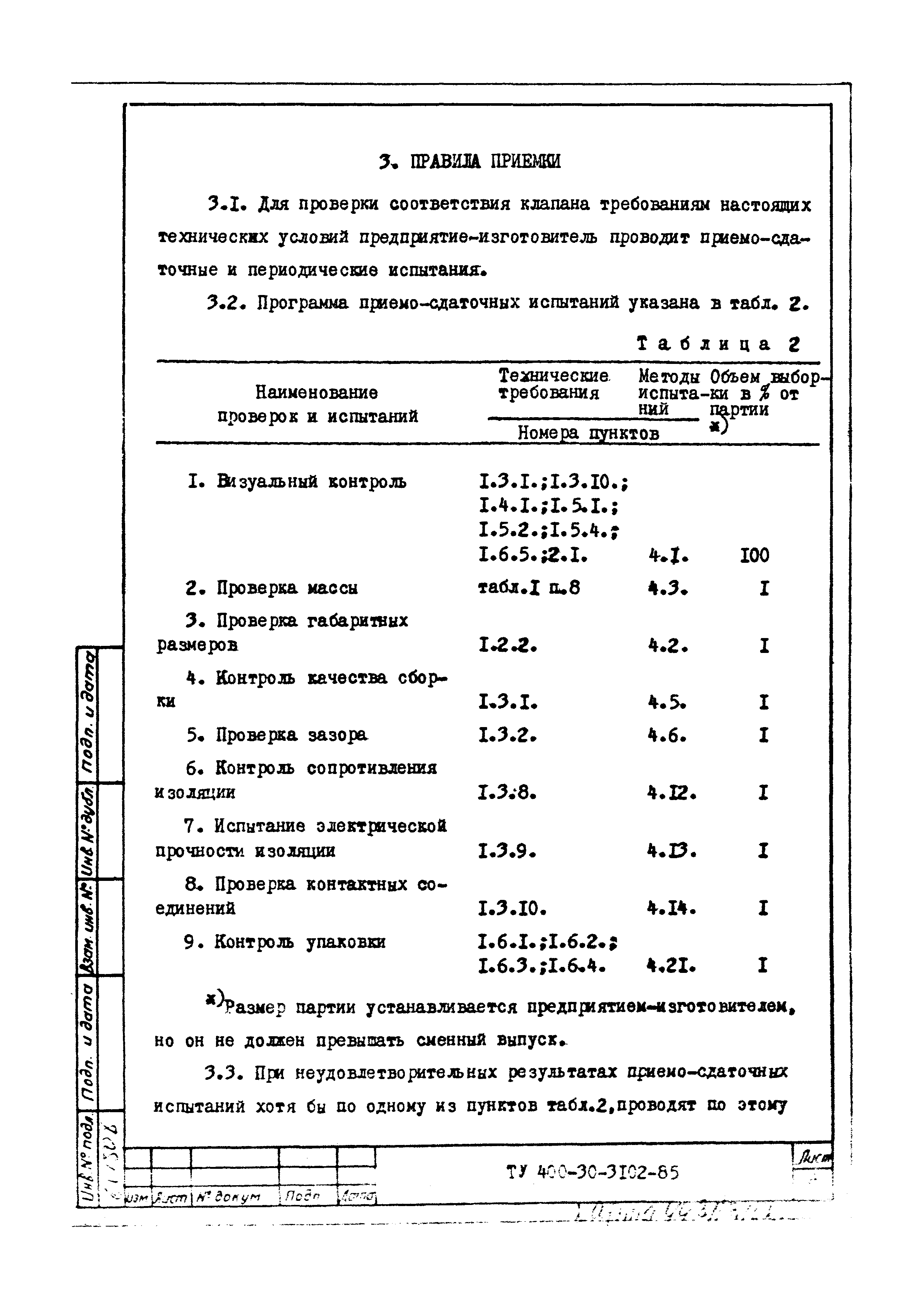 ТУ 400-30-3102-85