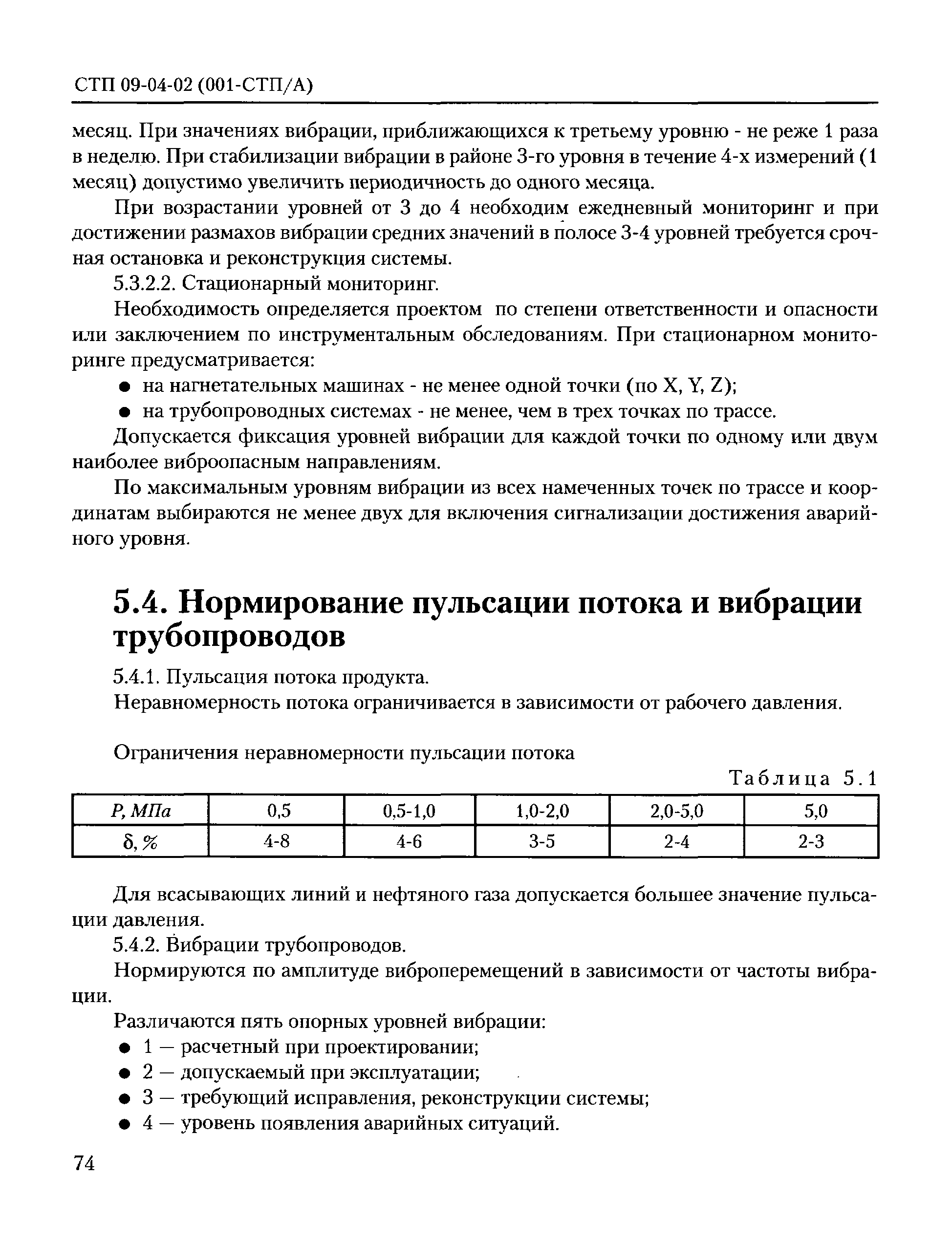 Скачать СТП 09-04-02(001-СТП/А) Расчеты на прочность и вибрацию стальных  технологических трубопроводов