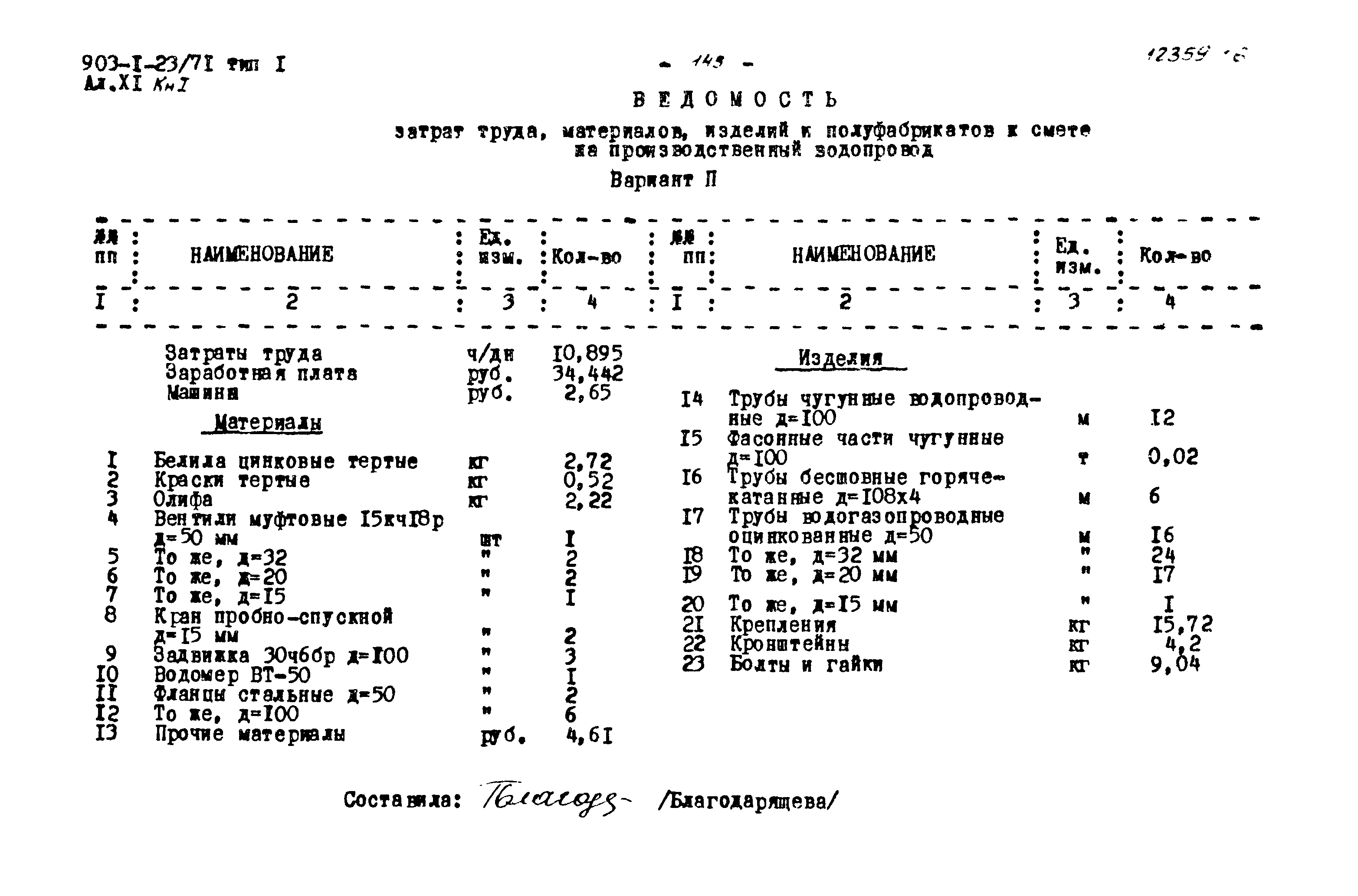 Типовой проект 903-1-23/71