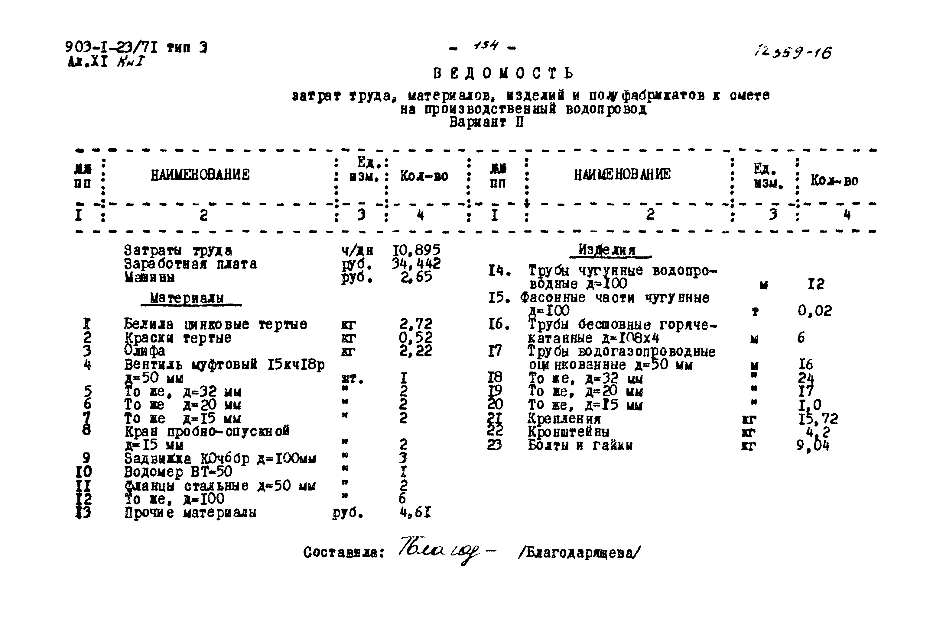 Типовой проект 903-1-23/71