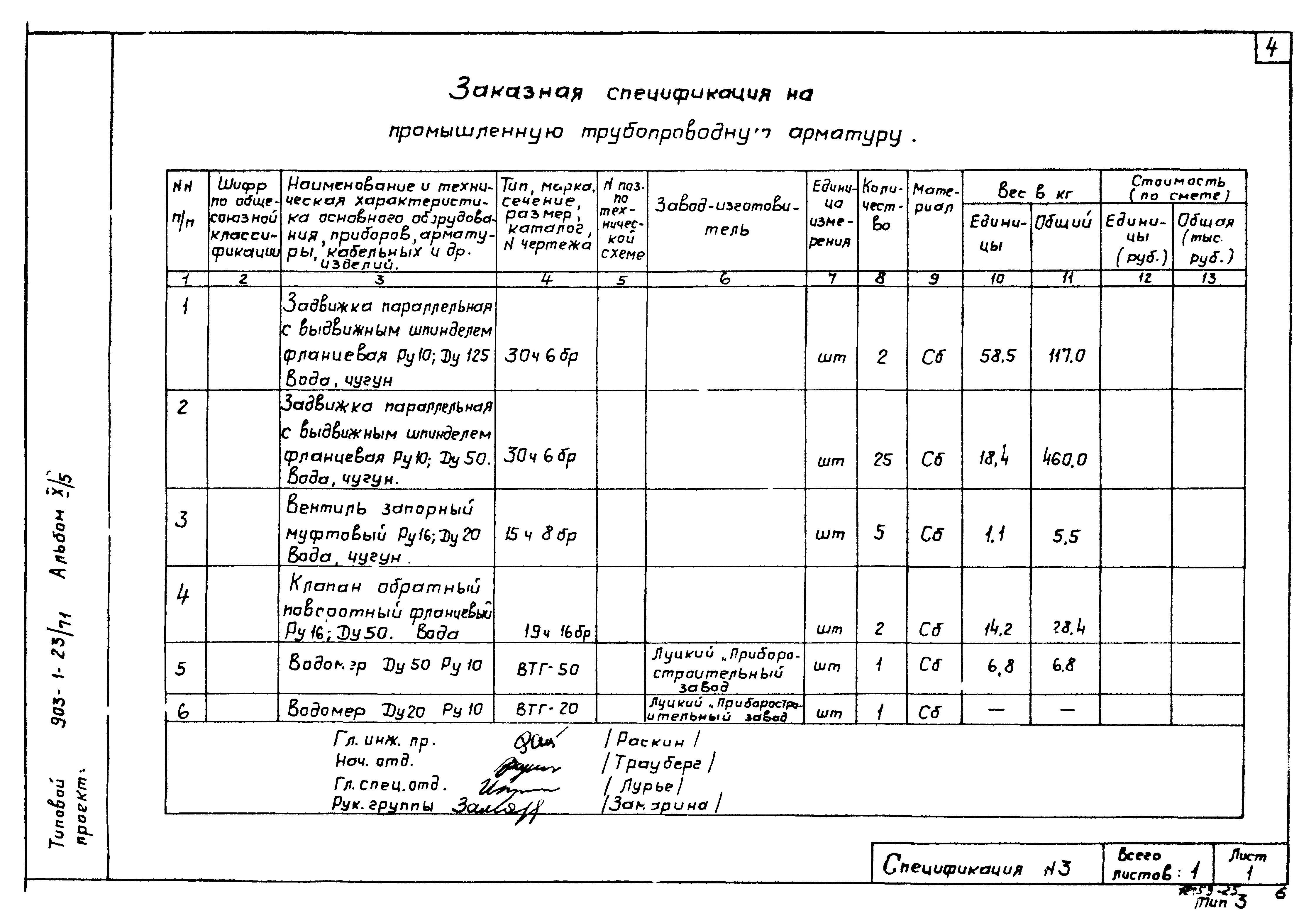 Типовой проект 903-1-23/71