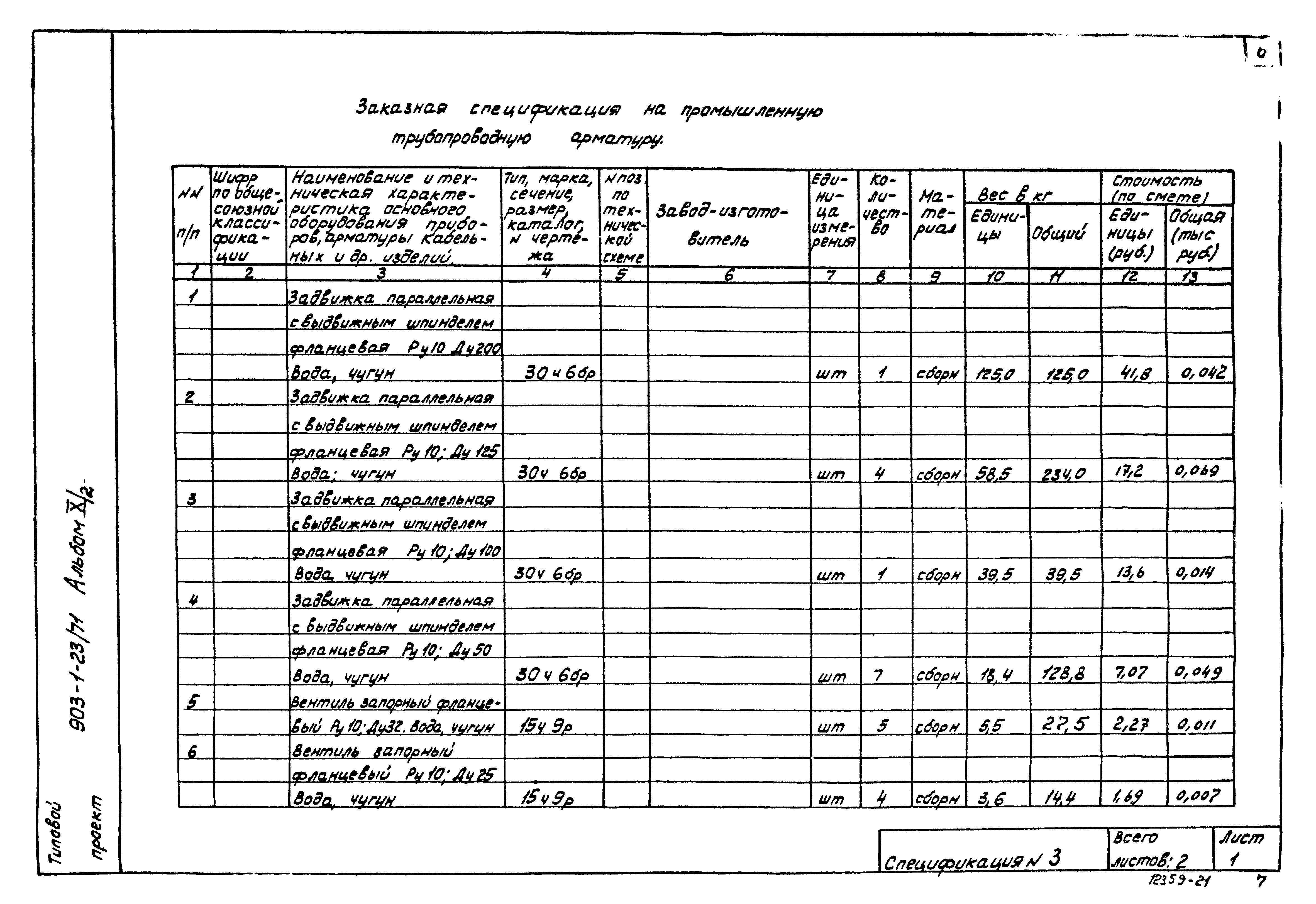 Типовой проект 903-1-23/71