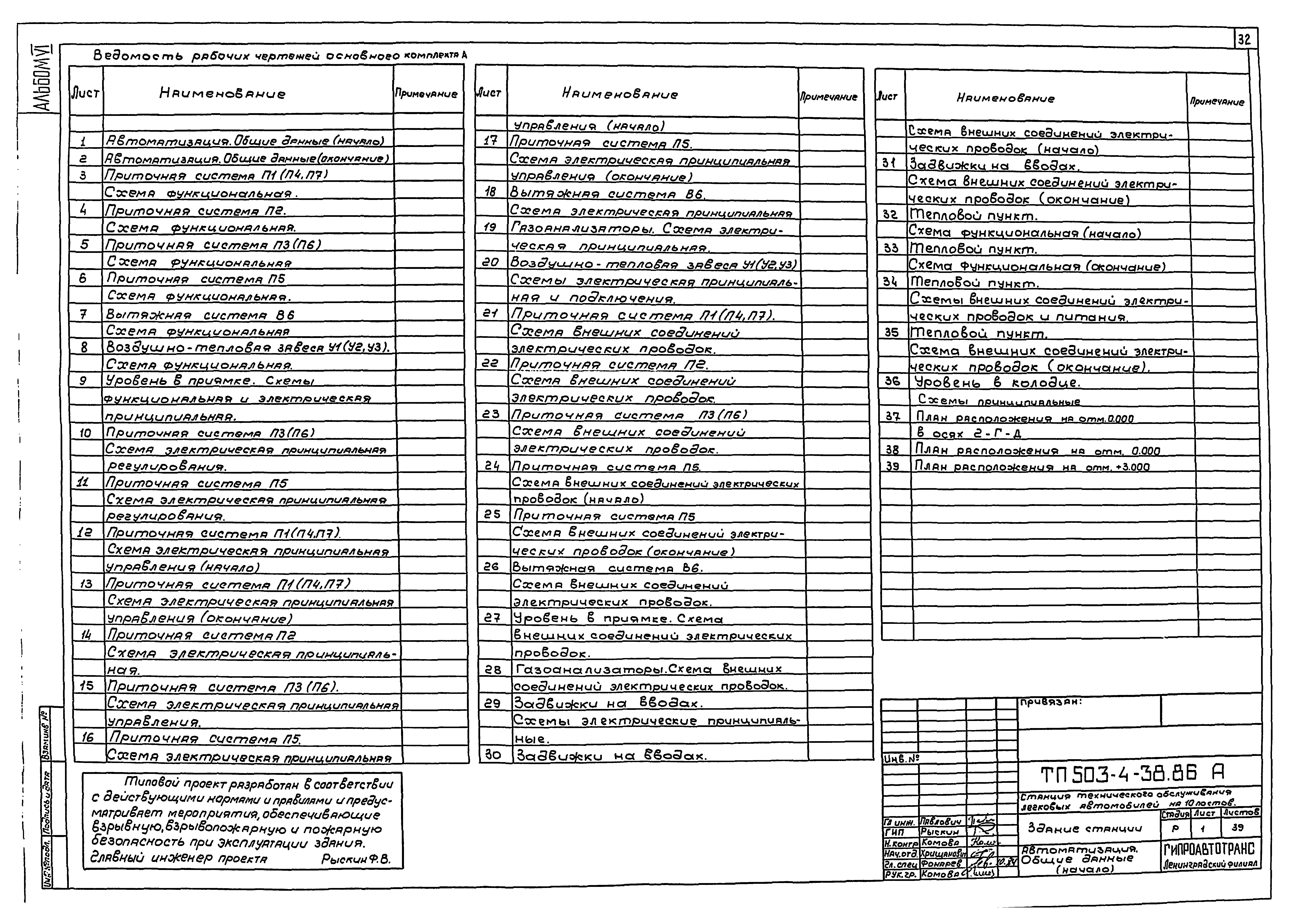 Типовой проект 503-4-38.86