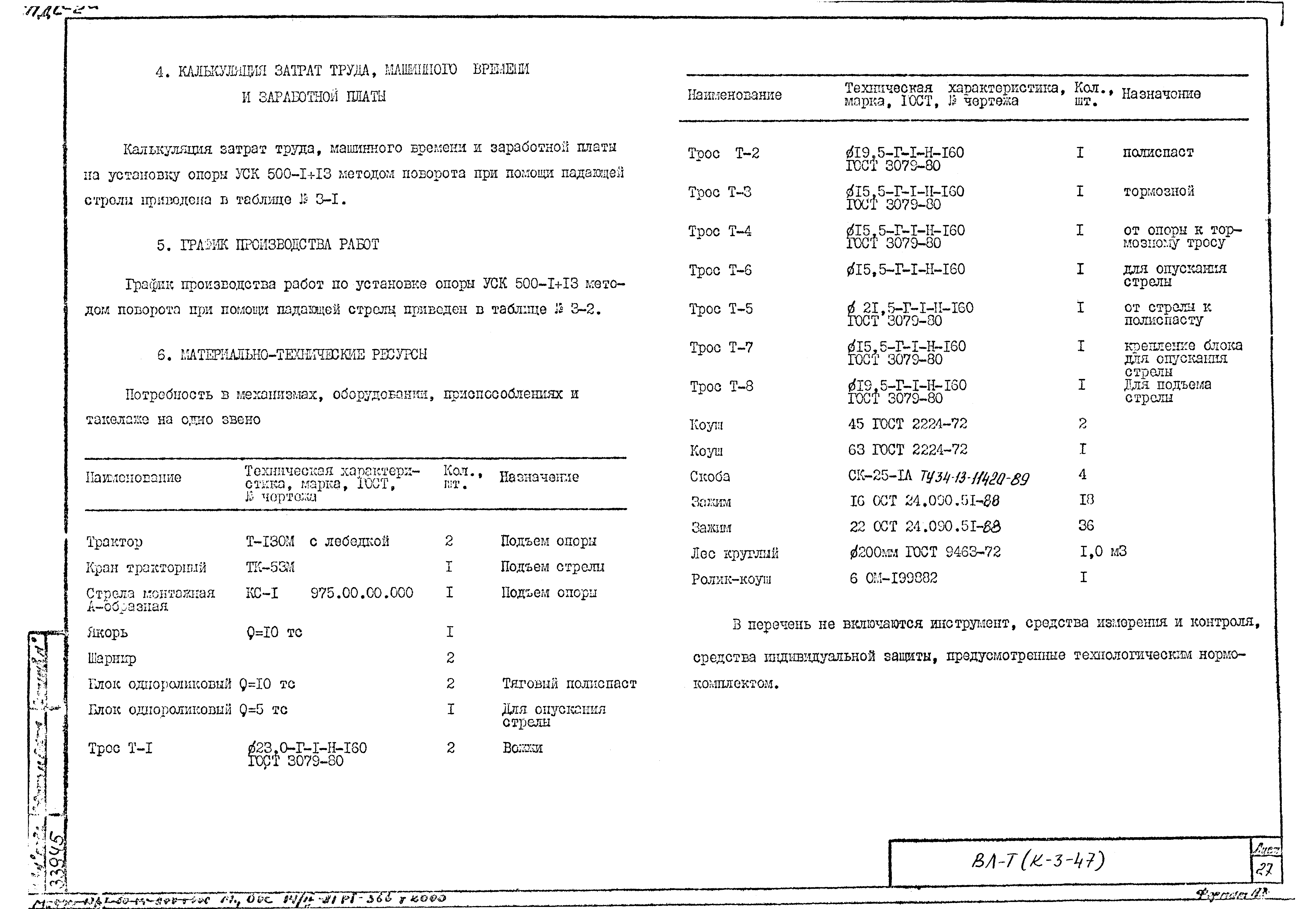 Технологическая карта К-3-47-3