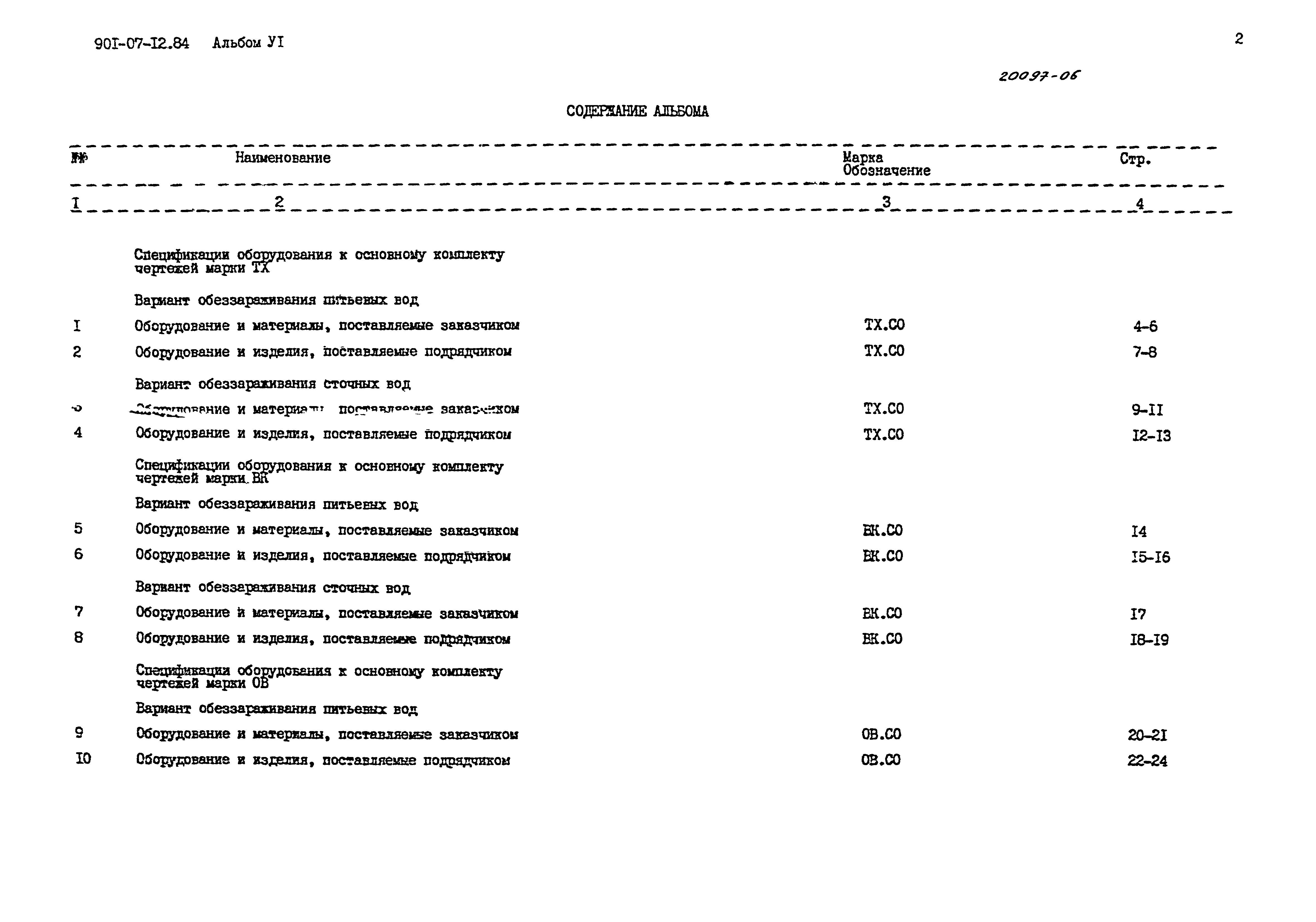 Типовые проектные решения 901-07-12.84