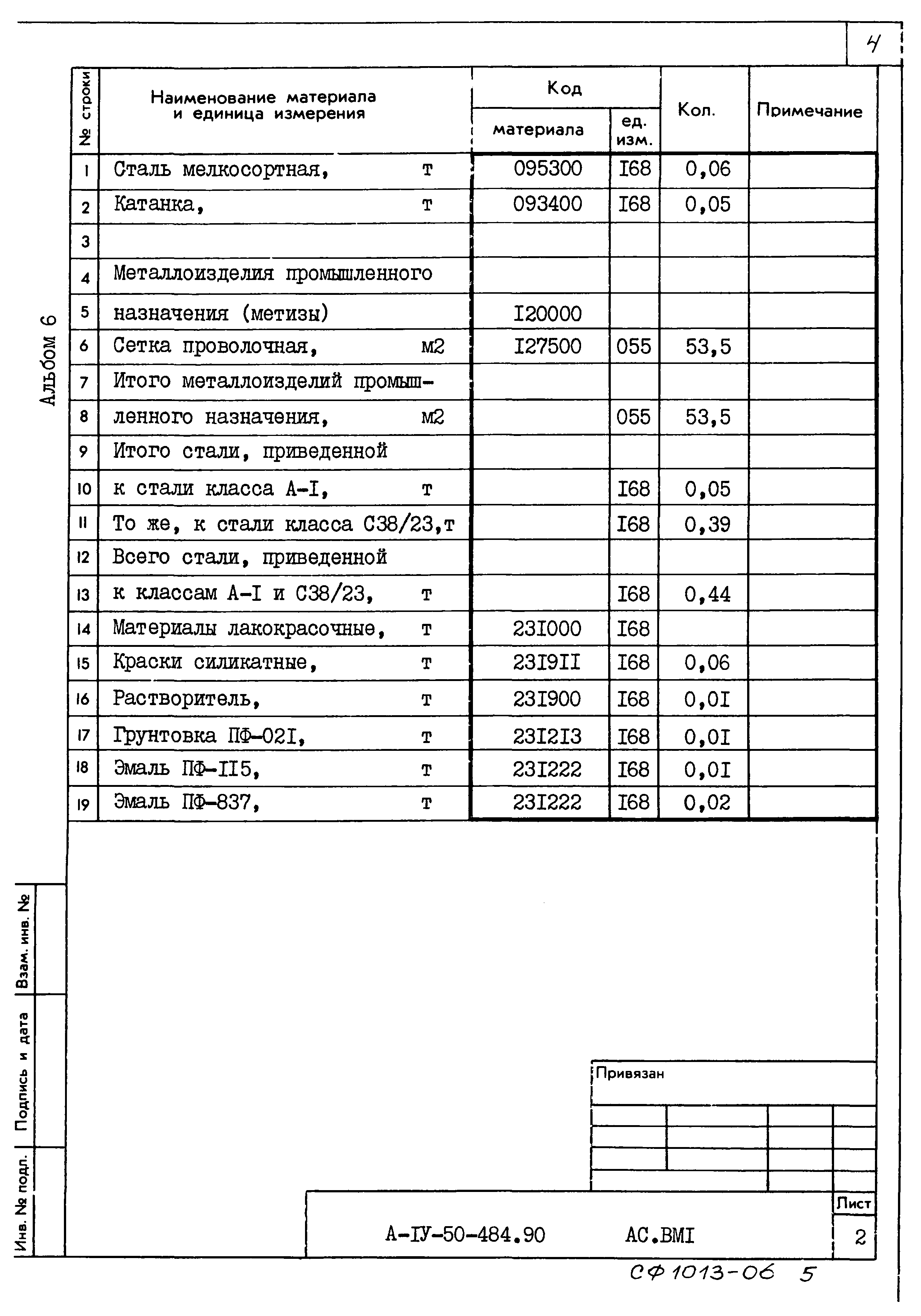 Типовой проект А-IV-50-484.90