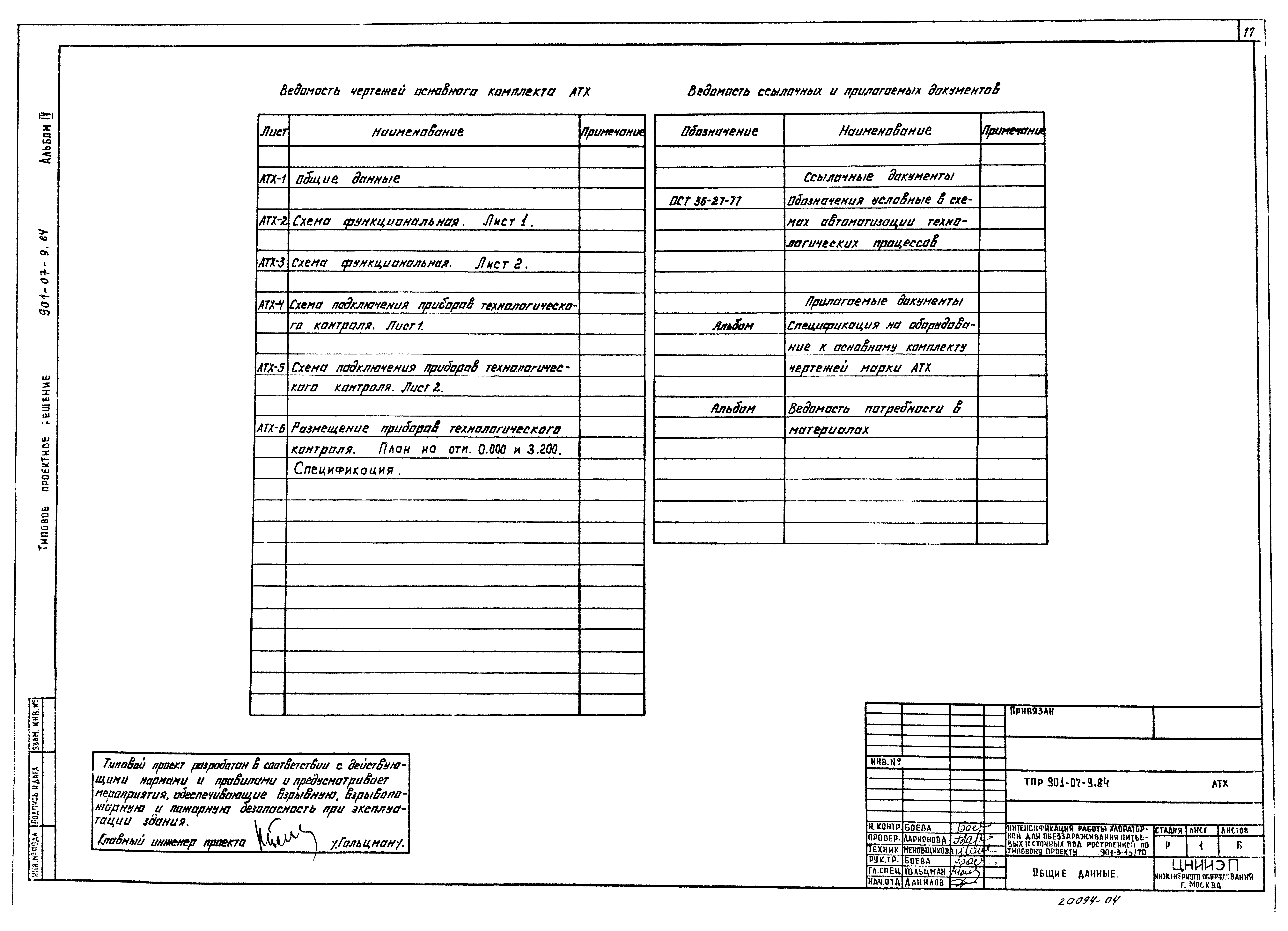 Типовые проектные решения 901-07-9.84