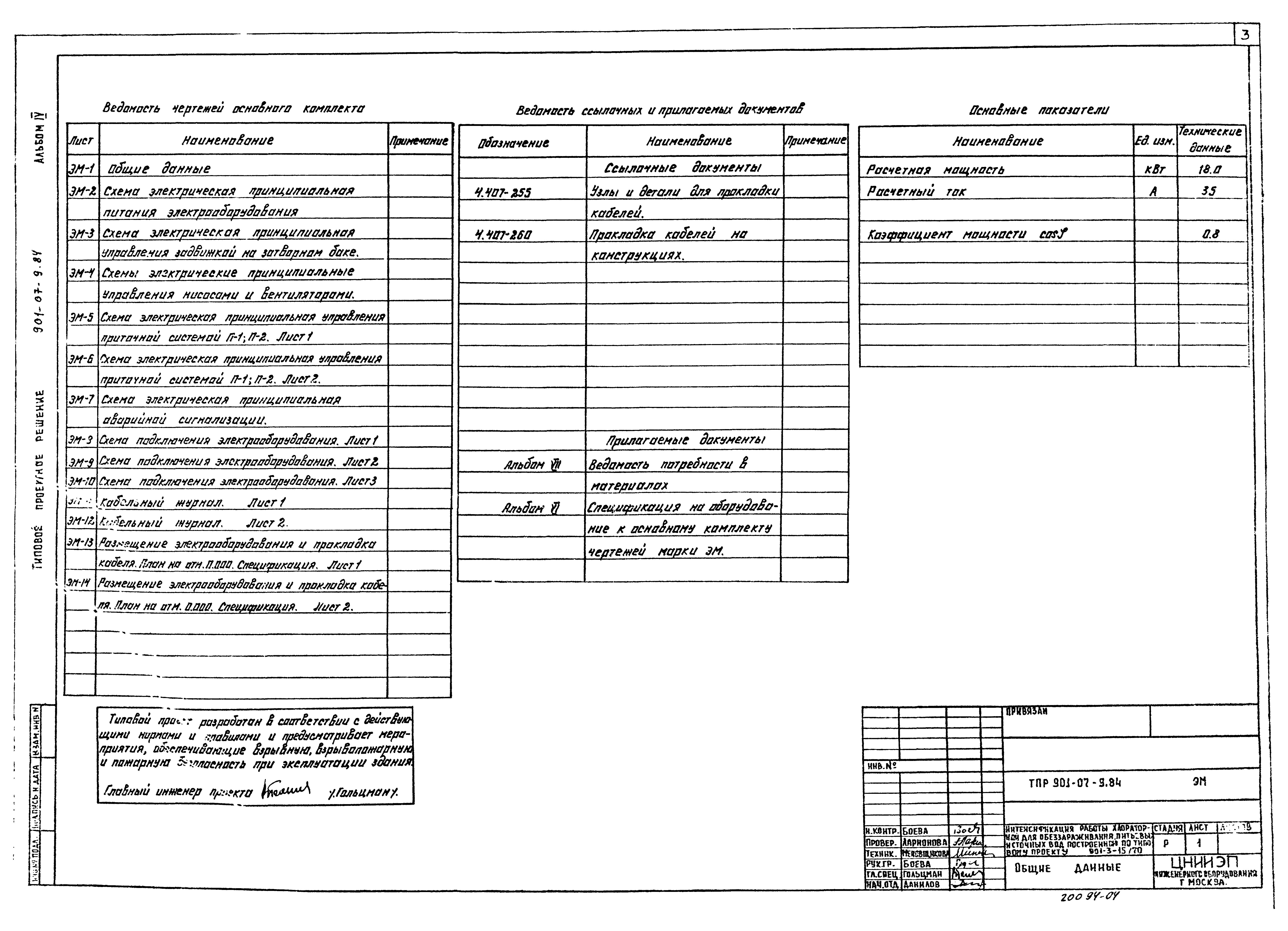 Типовые проектные решения 901-07-9.84