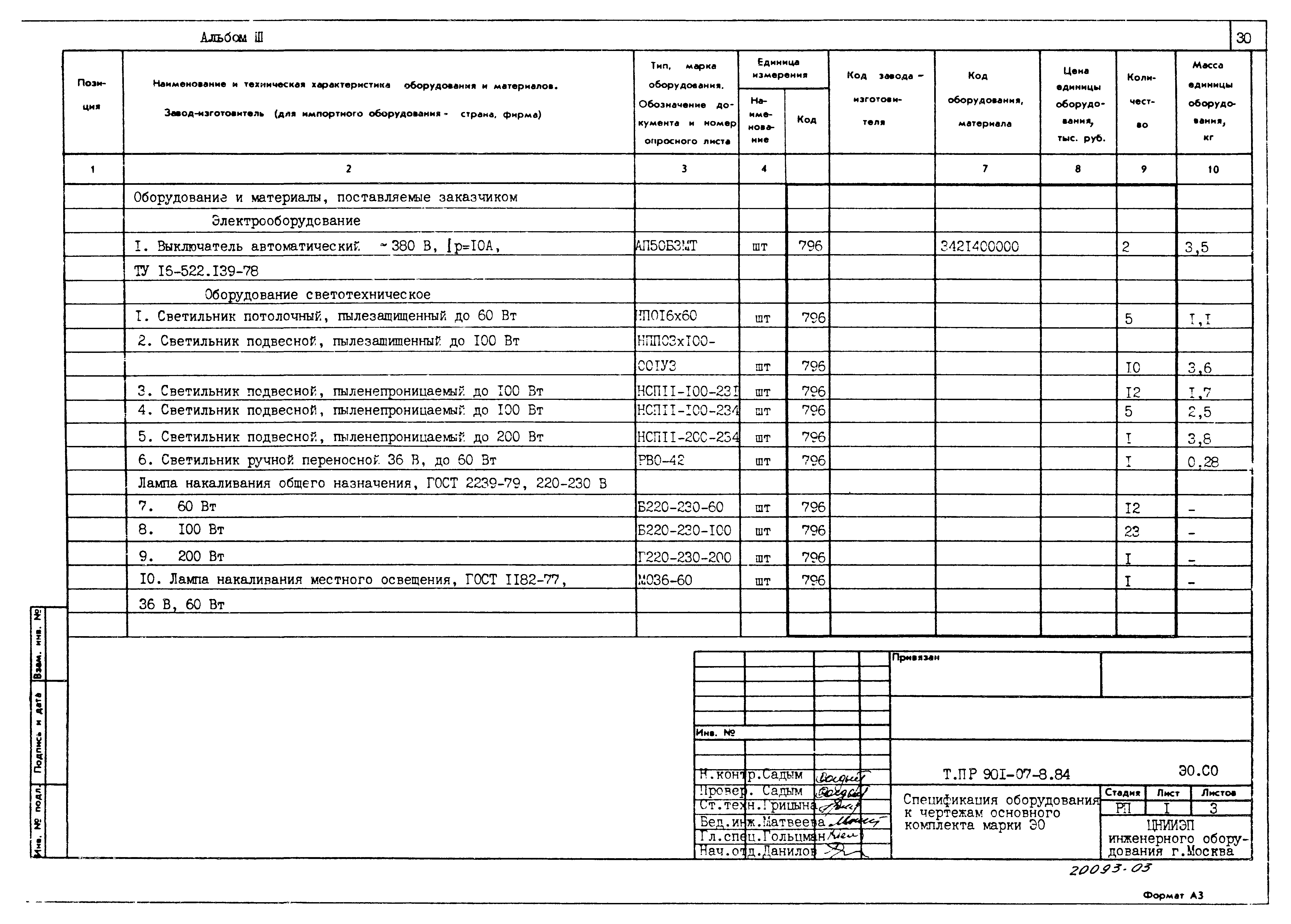 Типовые проектные решения 901-07-8.84