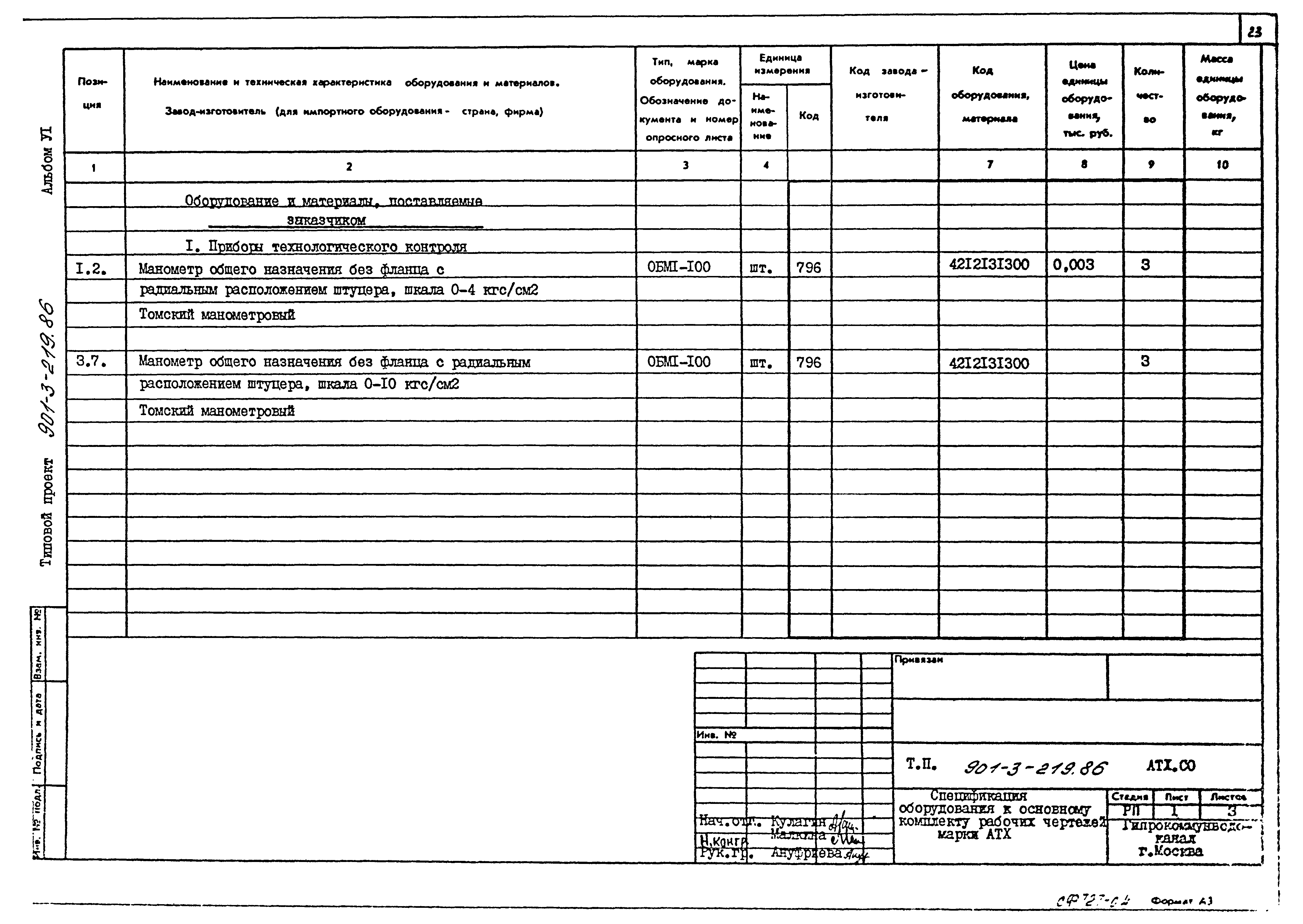 Типовой проект 901-3-219.86