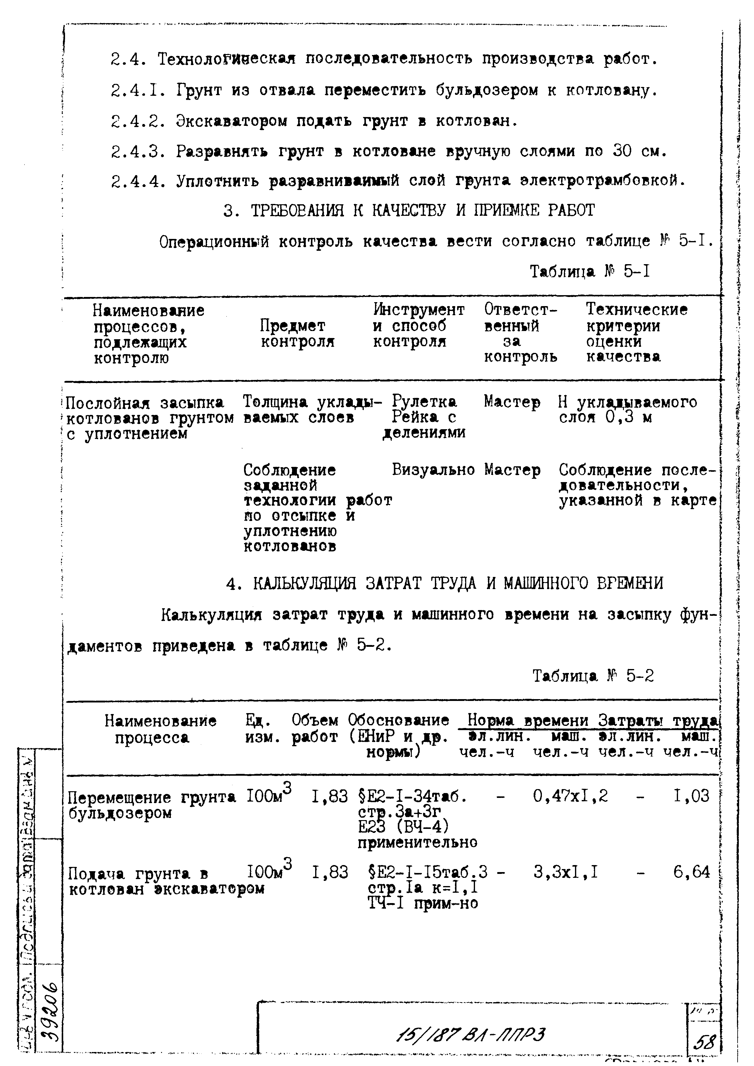 Технологическая карта К-5