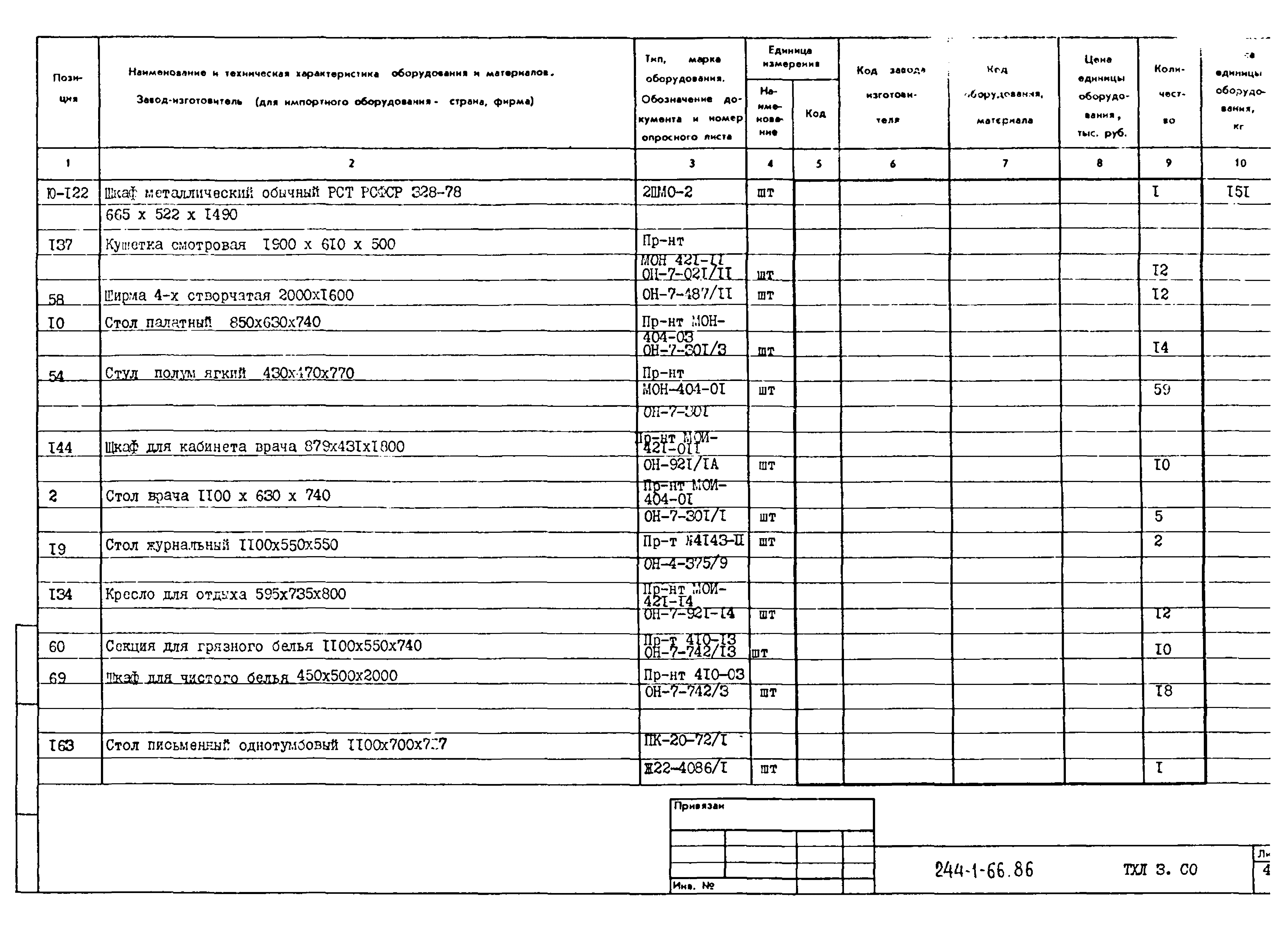 Типовой проект 244-1-66.86
