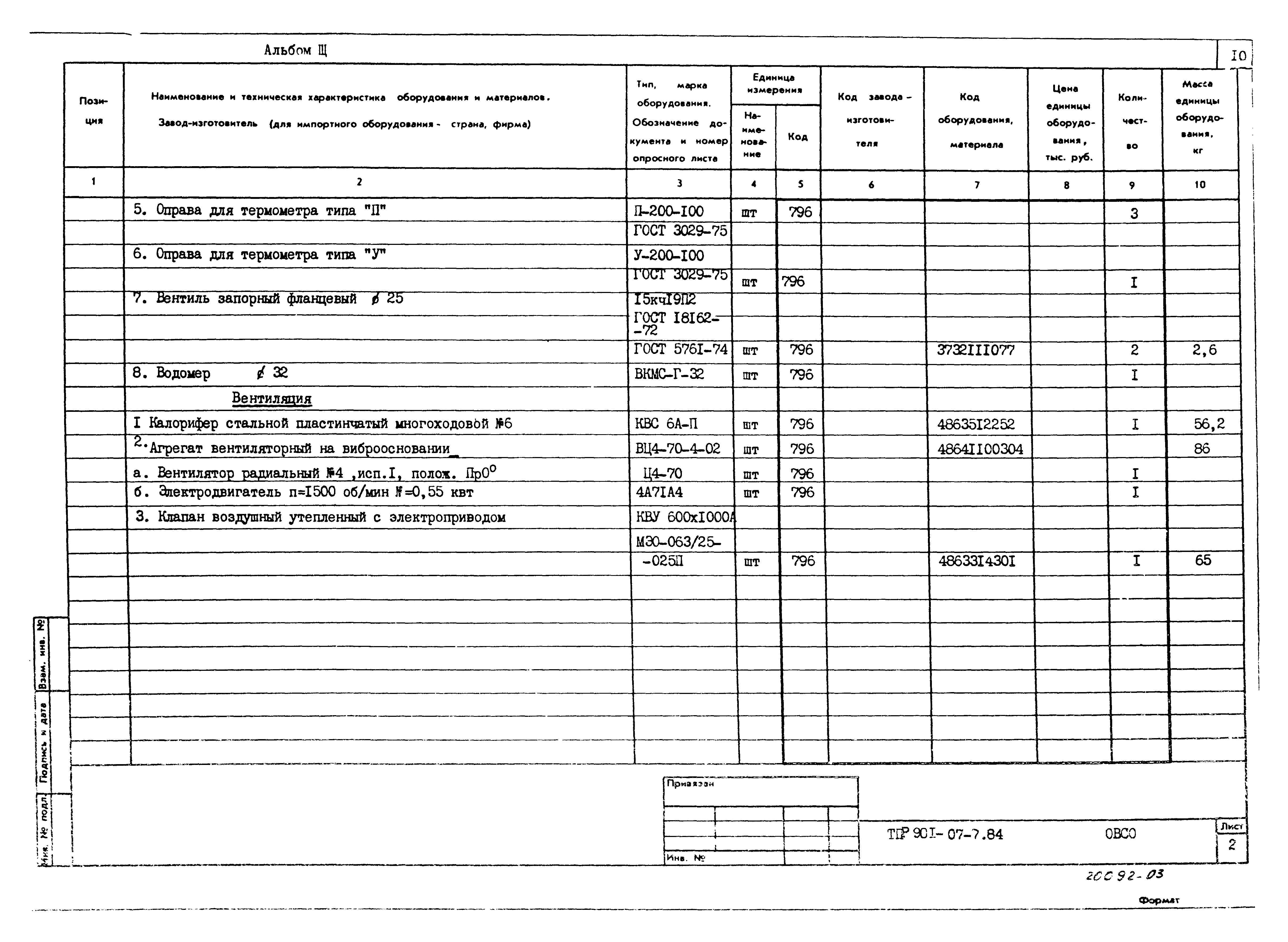 Типовые проектные решения 901-07-7.84