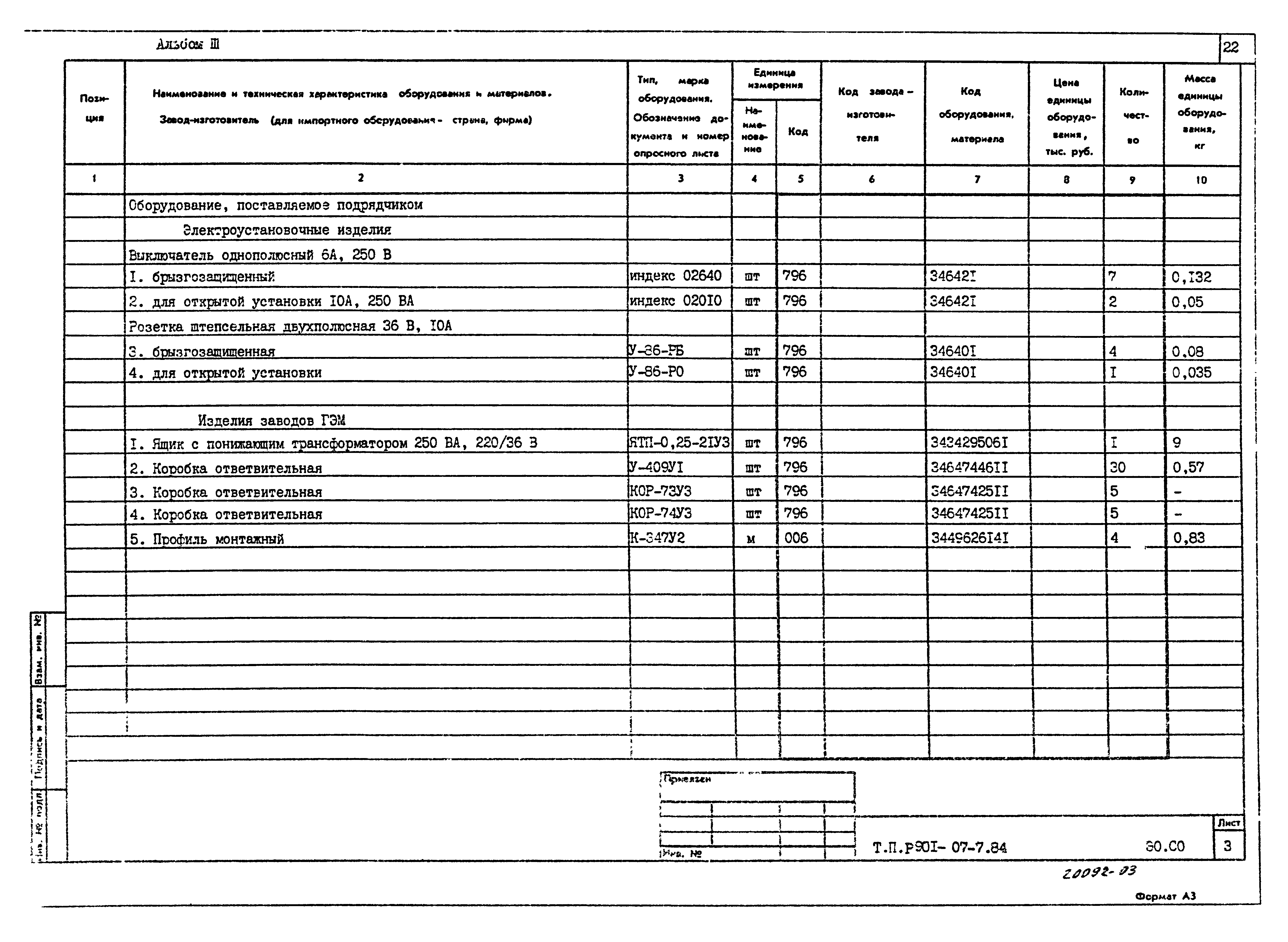 Типовые проектные решения 901-07-7.84