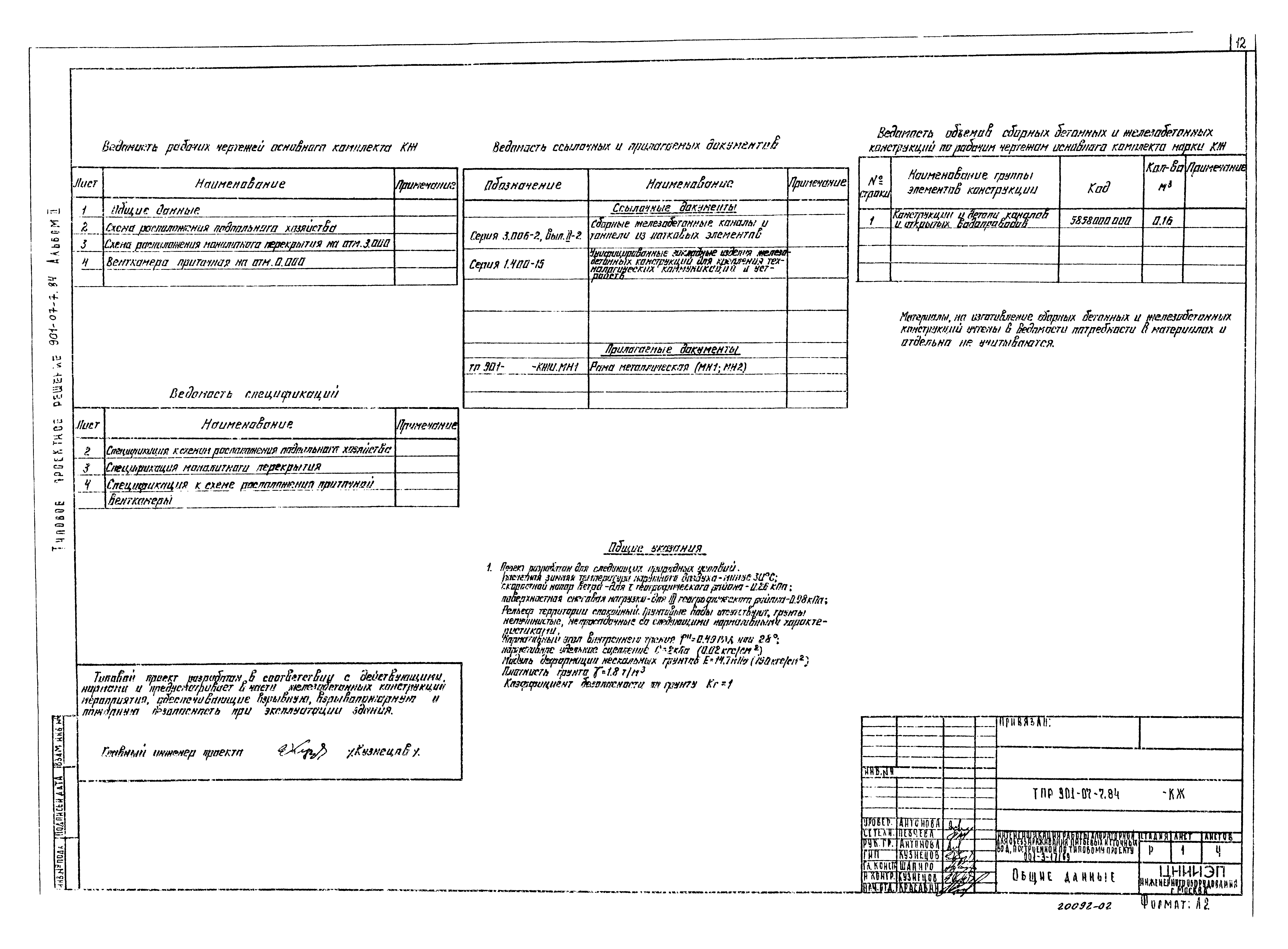 Типовые проектные решения 901-07-7.84