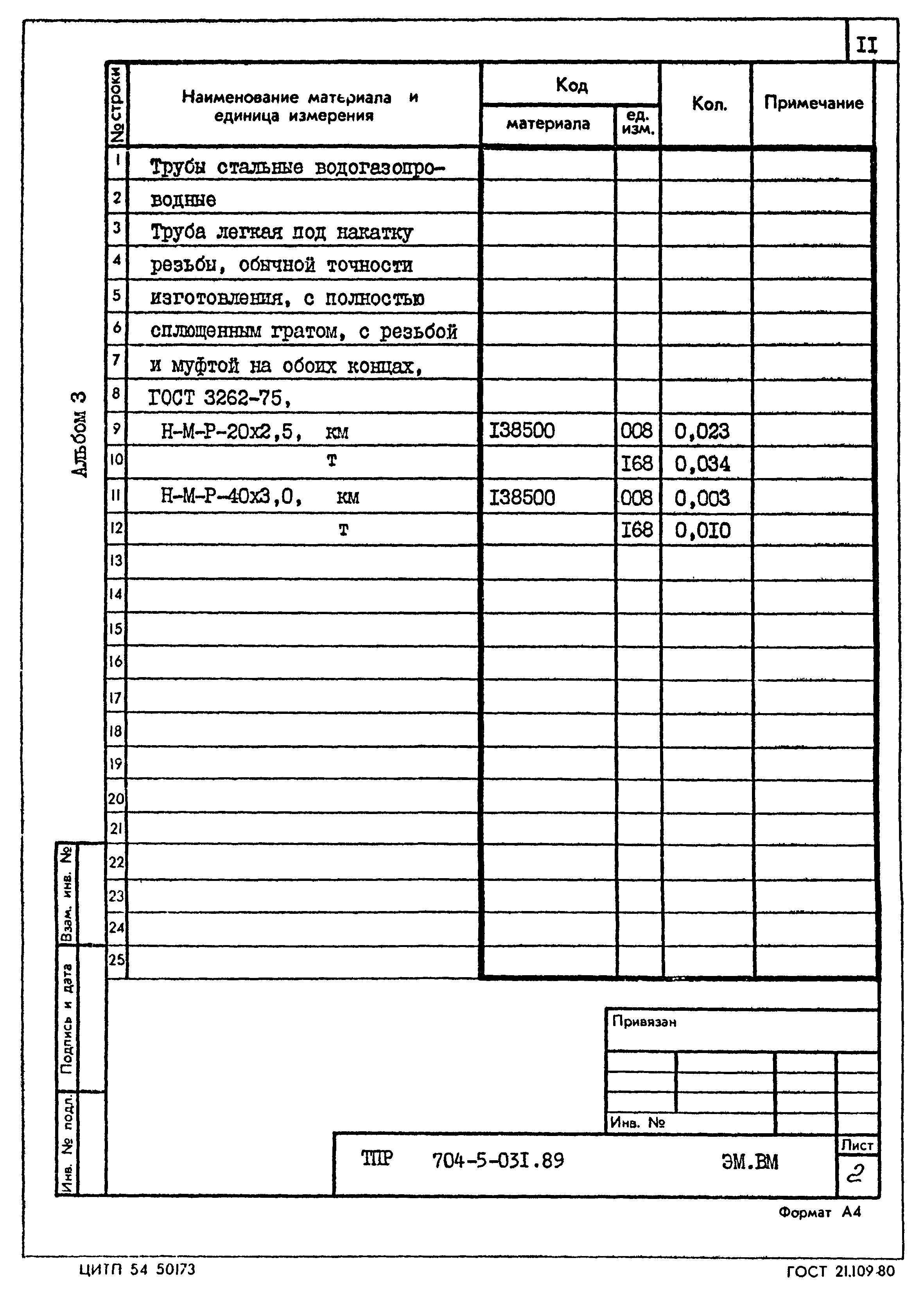 Типовые проектные решения 704-5-031.89