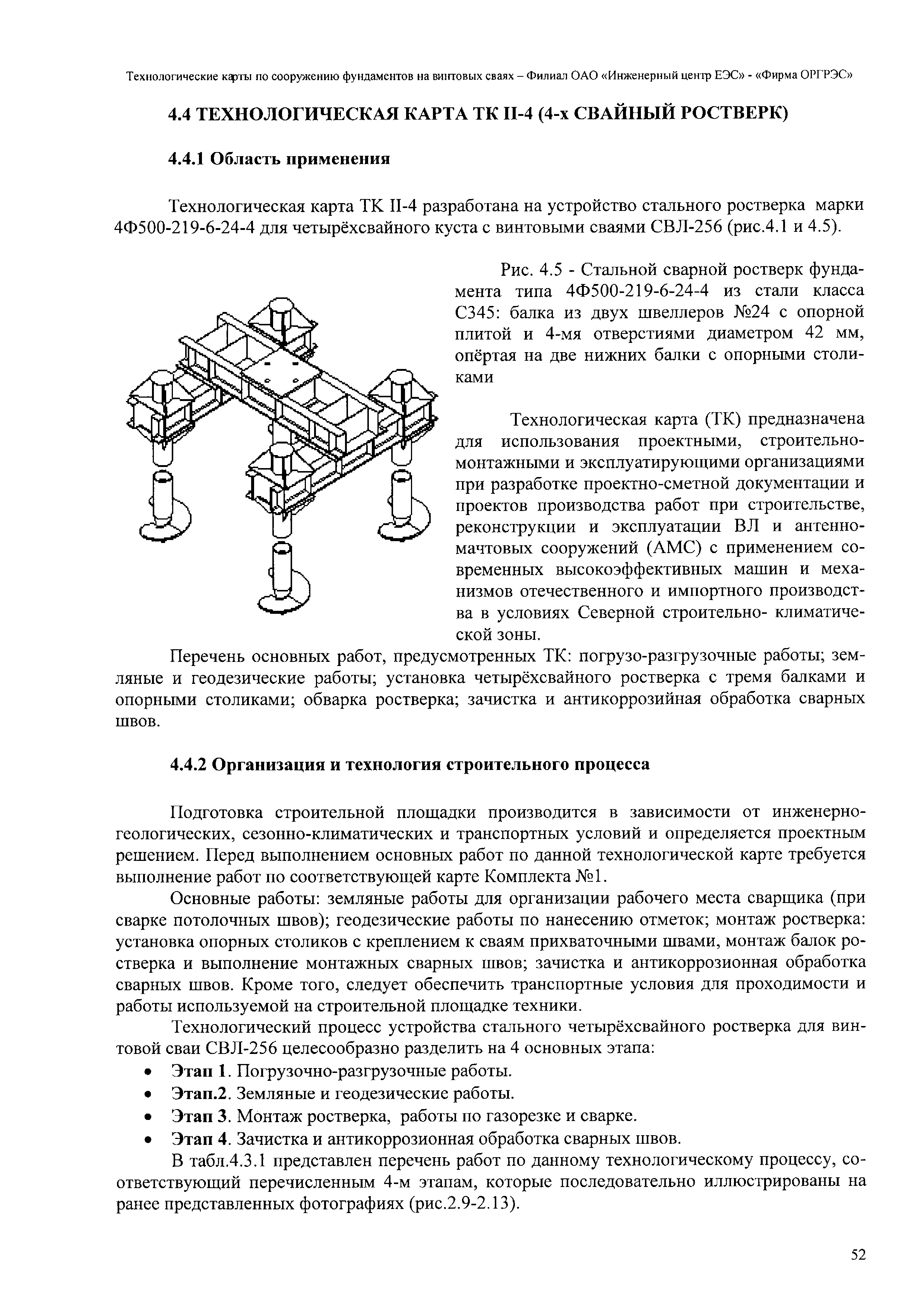 Скачать ТК II-4 Четырехсвайный ростверк