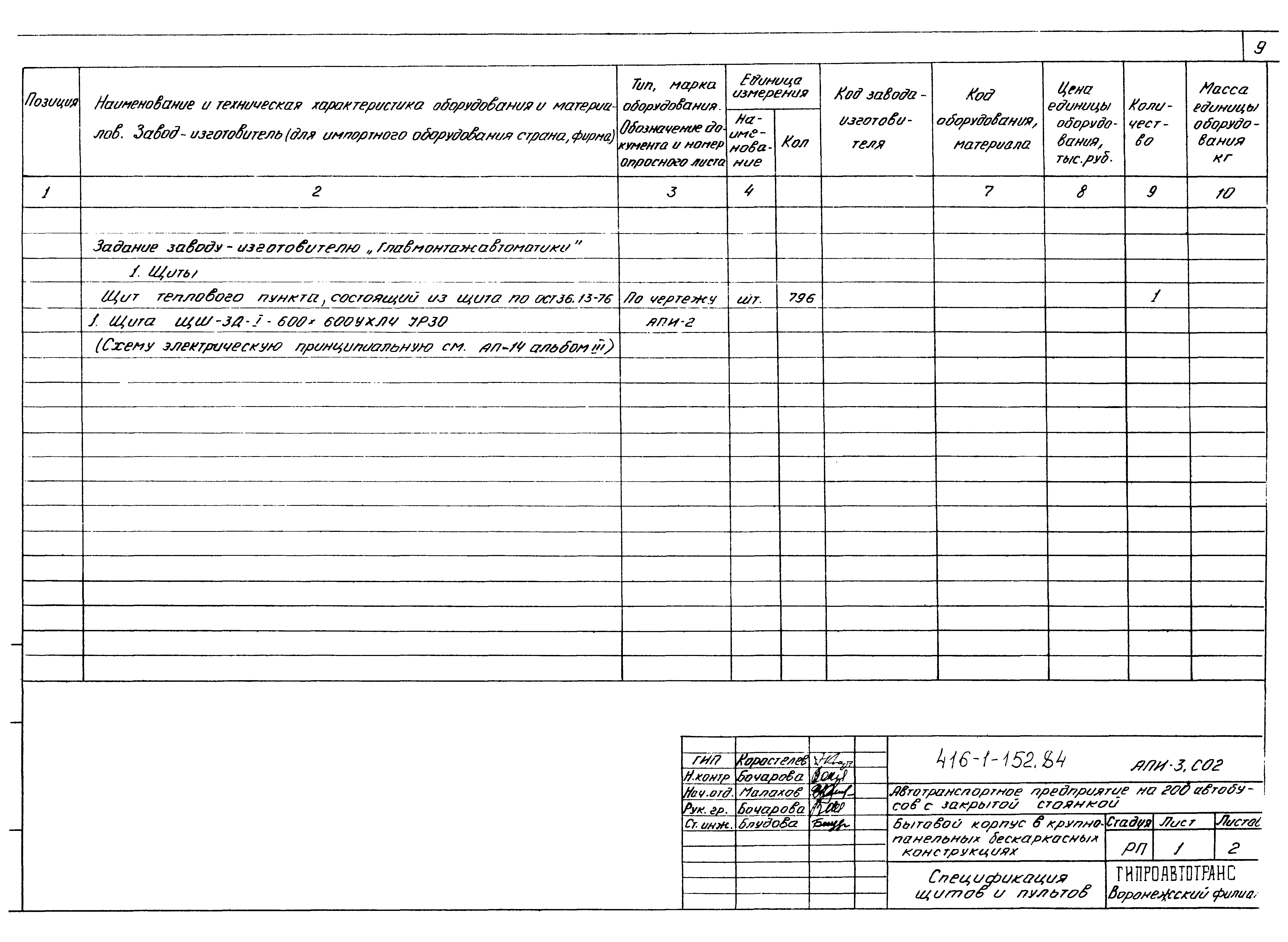 Типовой проект 416-1-152.84