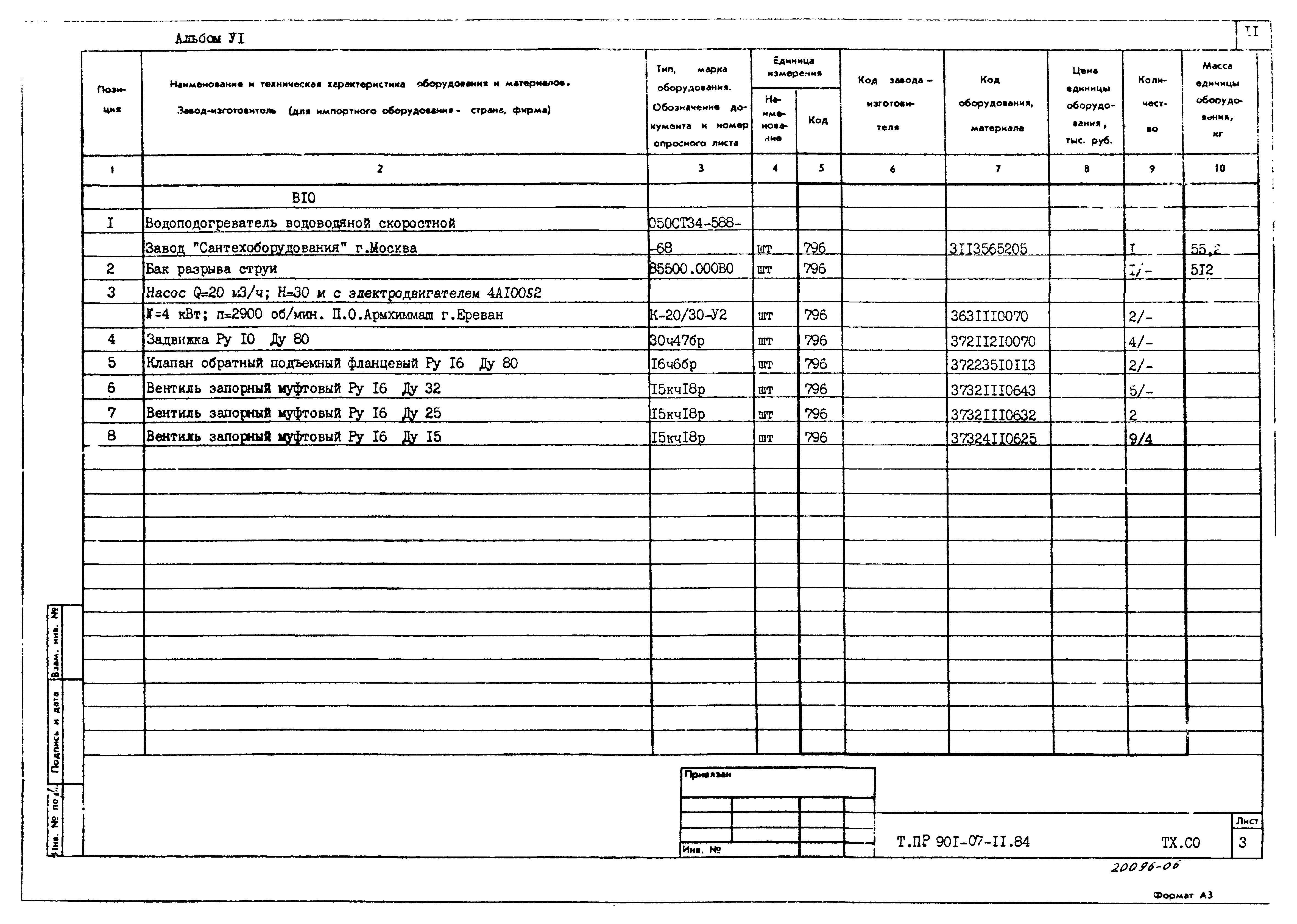 Типовые проектные решения 901-07-11.84