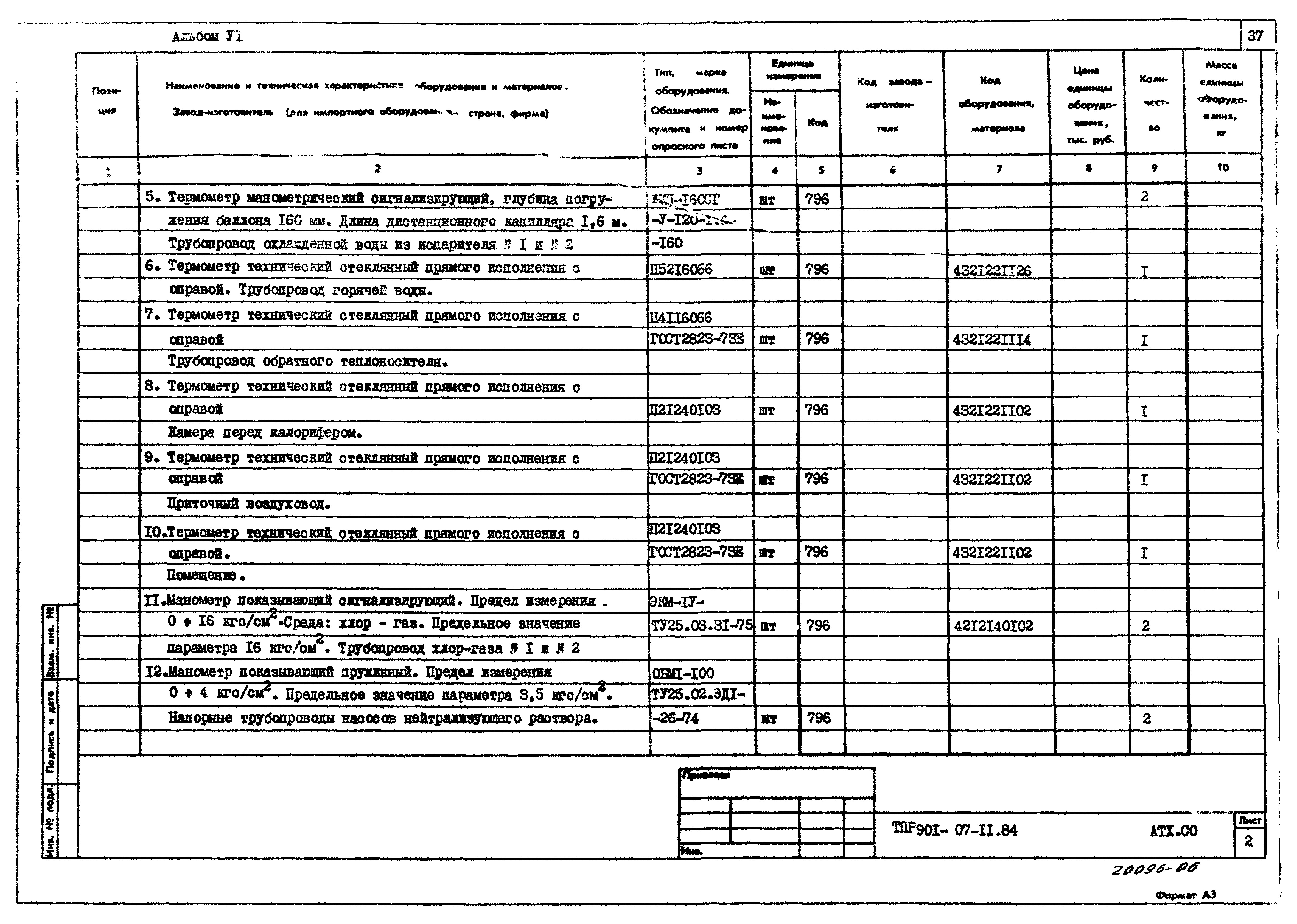 Типовые проектные решения 901-07-11.84