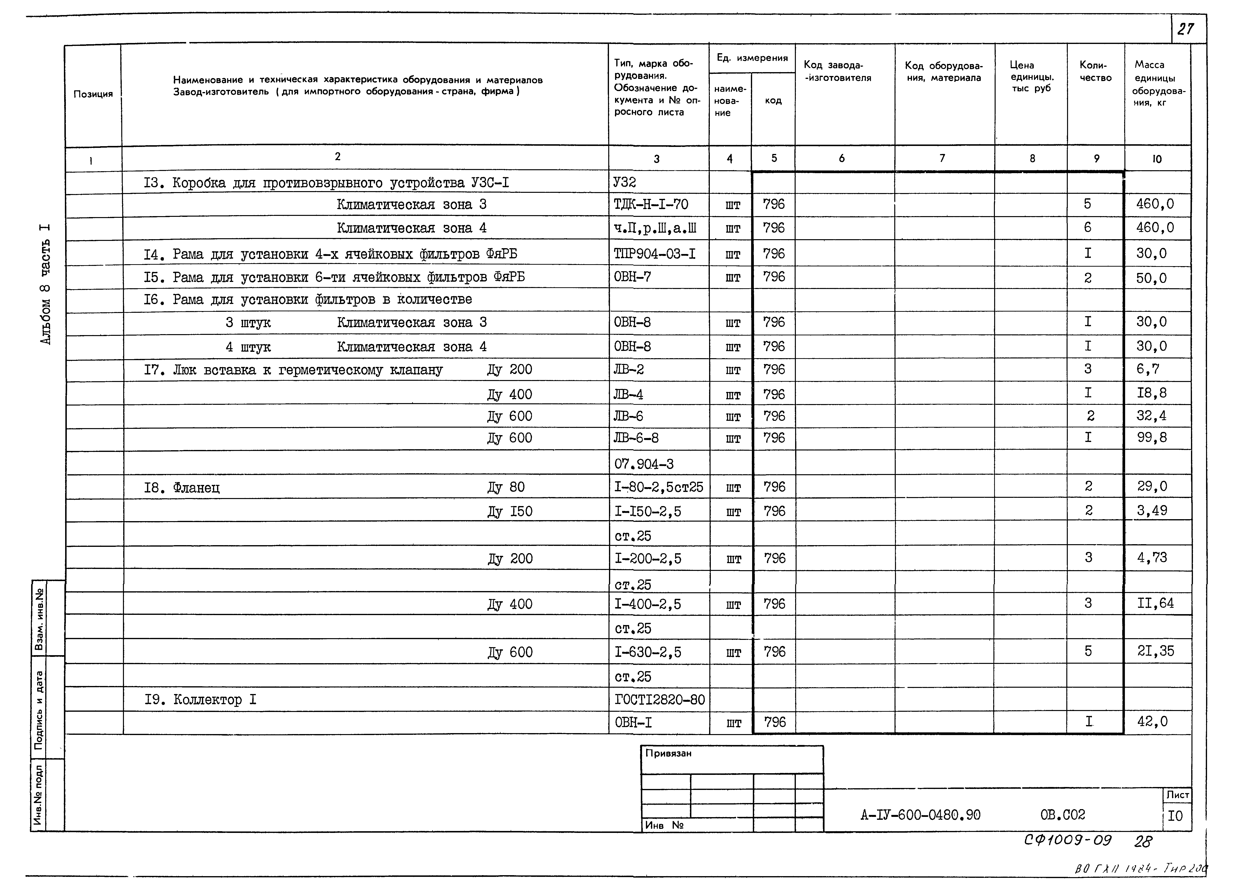 Типовые проектные решения А-IV-600-0480.90