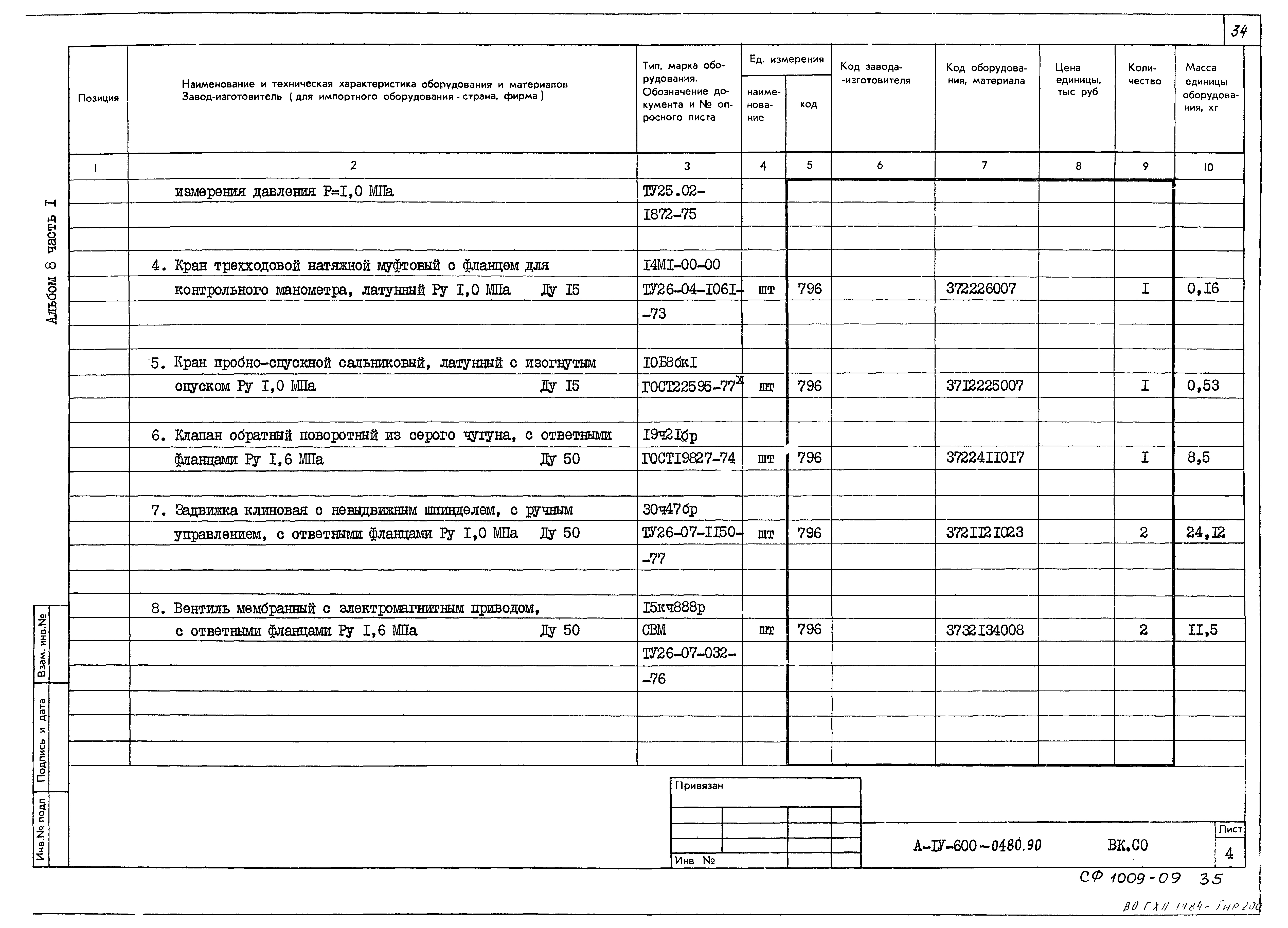 Типовые проектные решения А-IV-600-0480.90