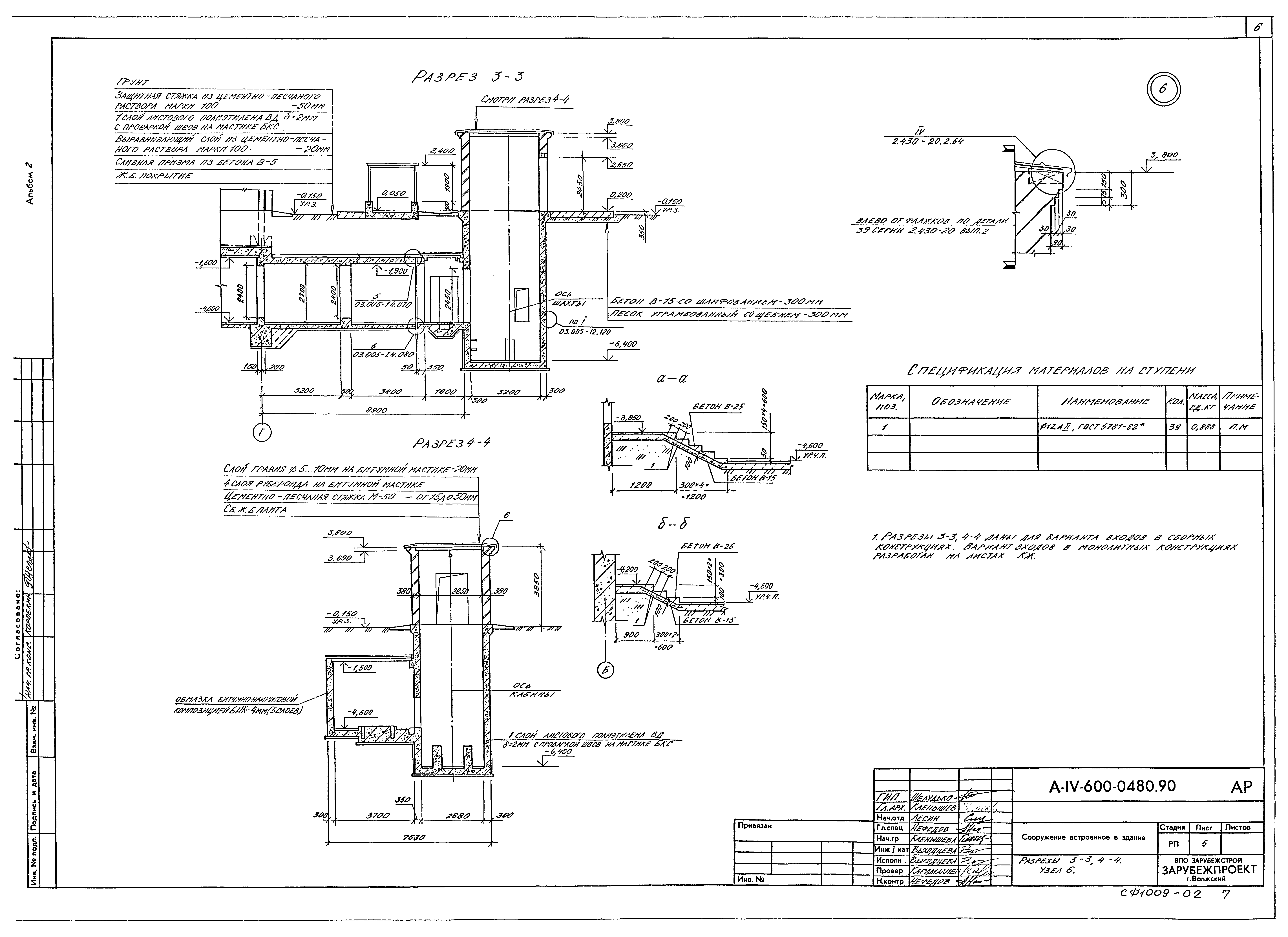 Типовые проектные решения А-IV-600-0480.90