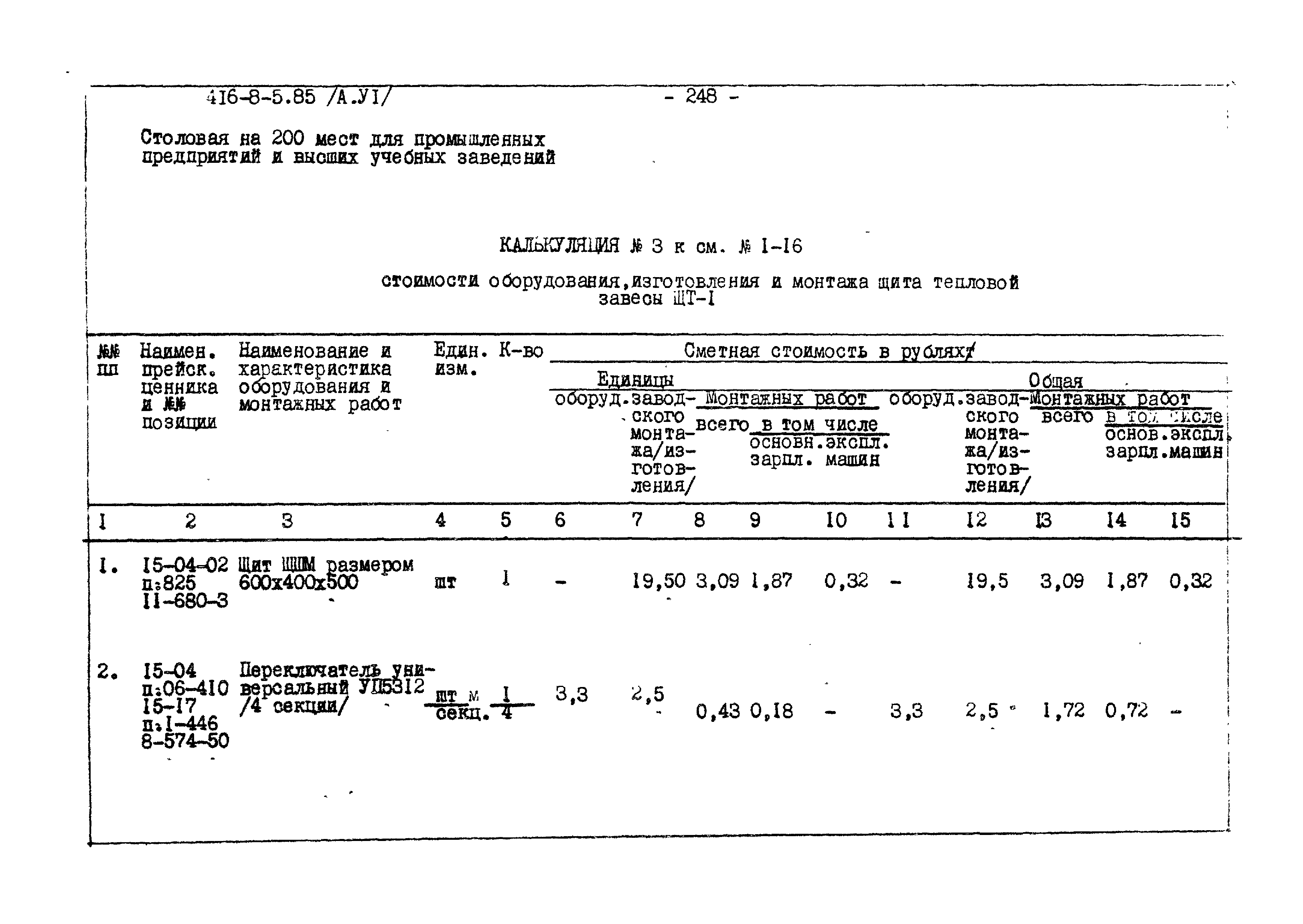 Типовой проект 416-8-5.85