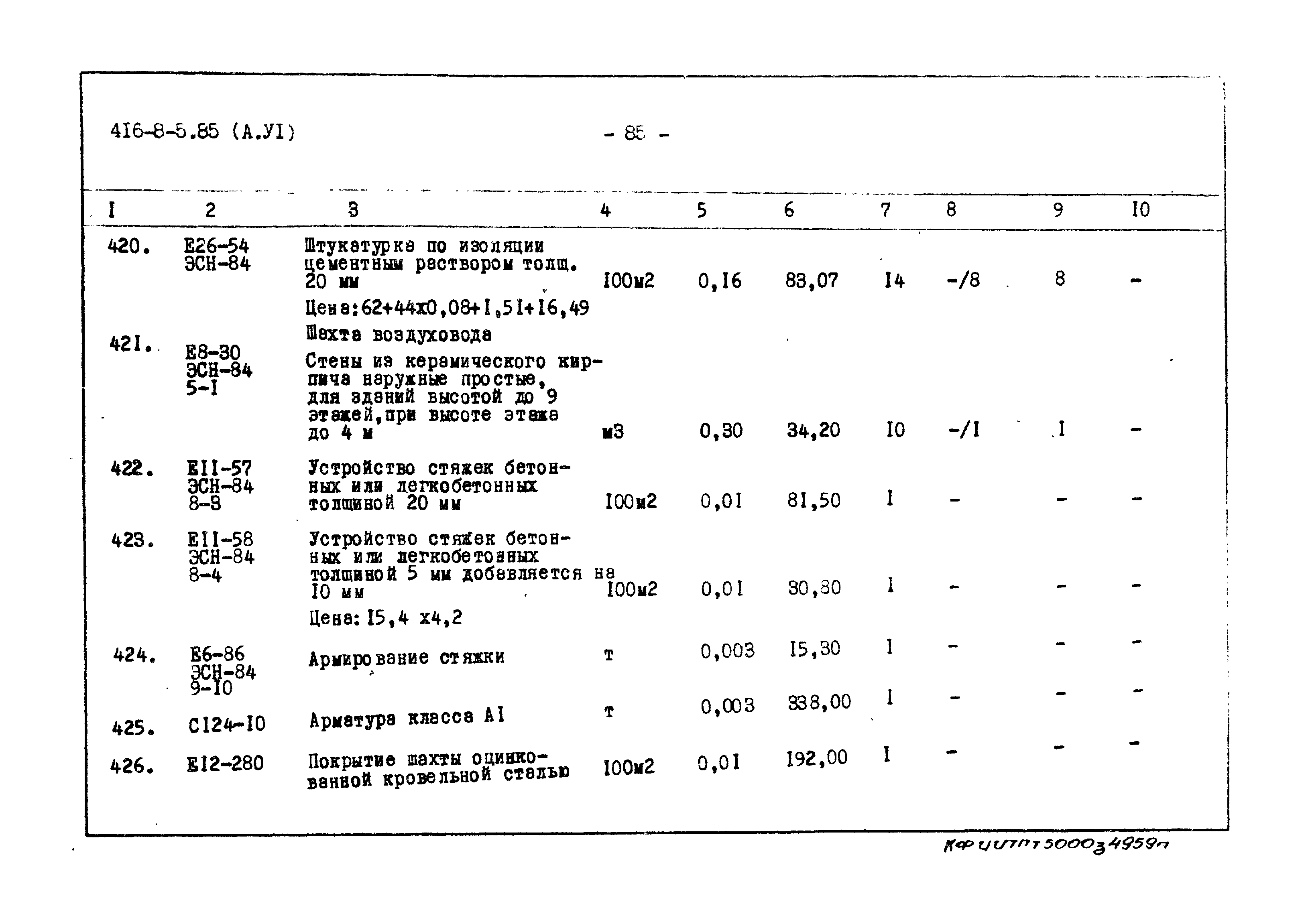 Типовой проект 416-8-5.85