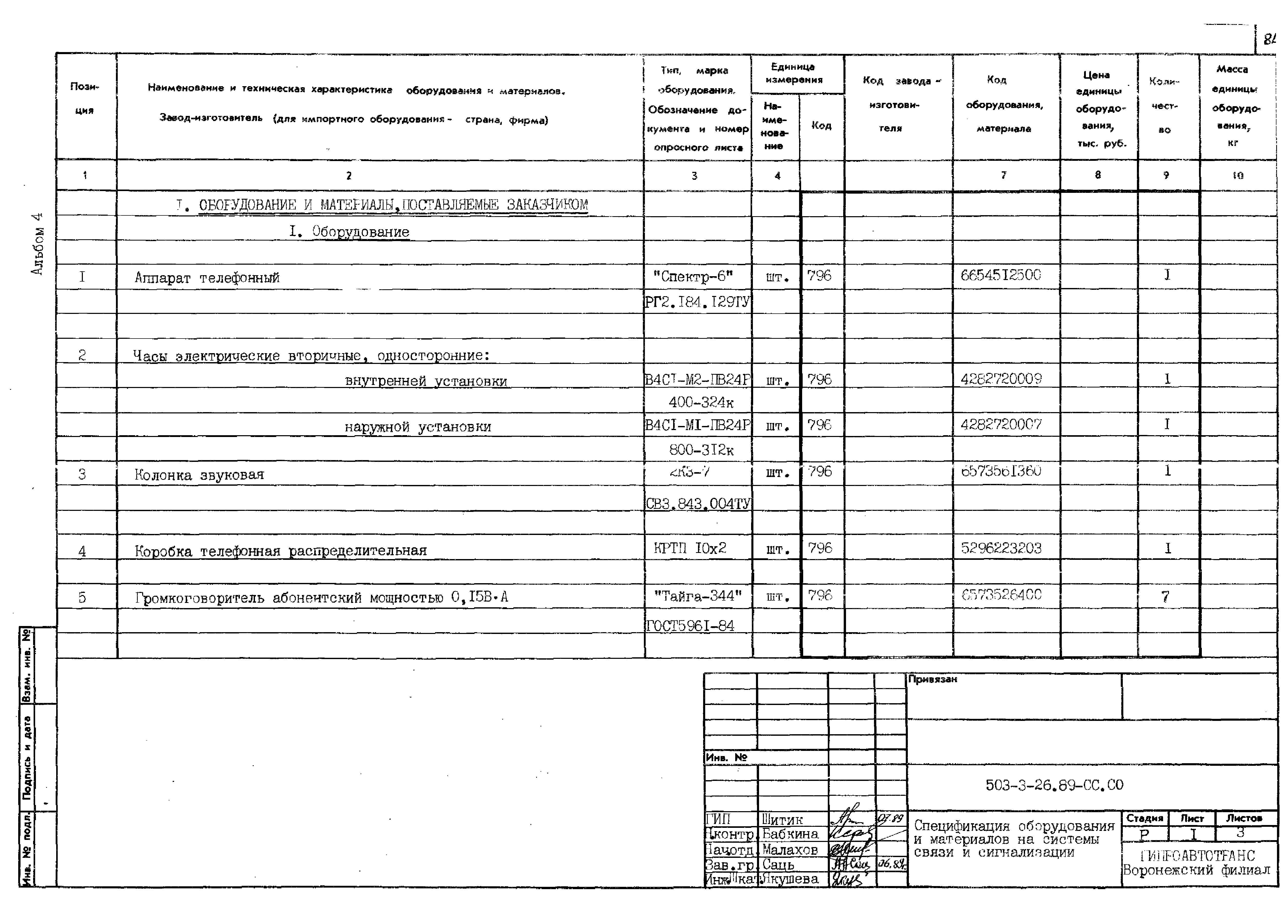 Типовой проект 503-3-26.89