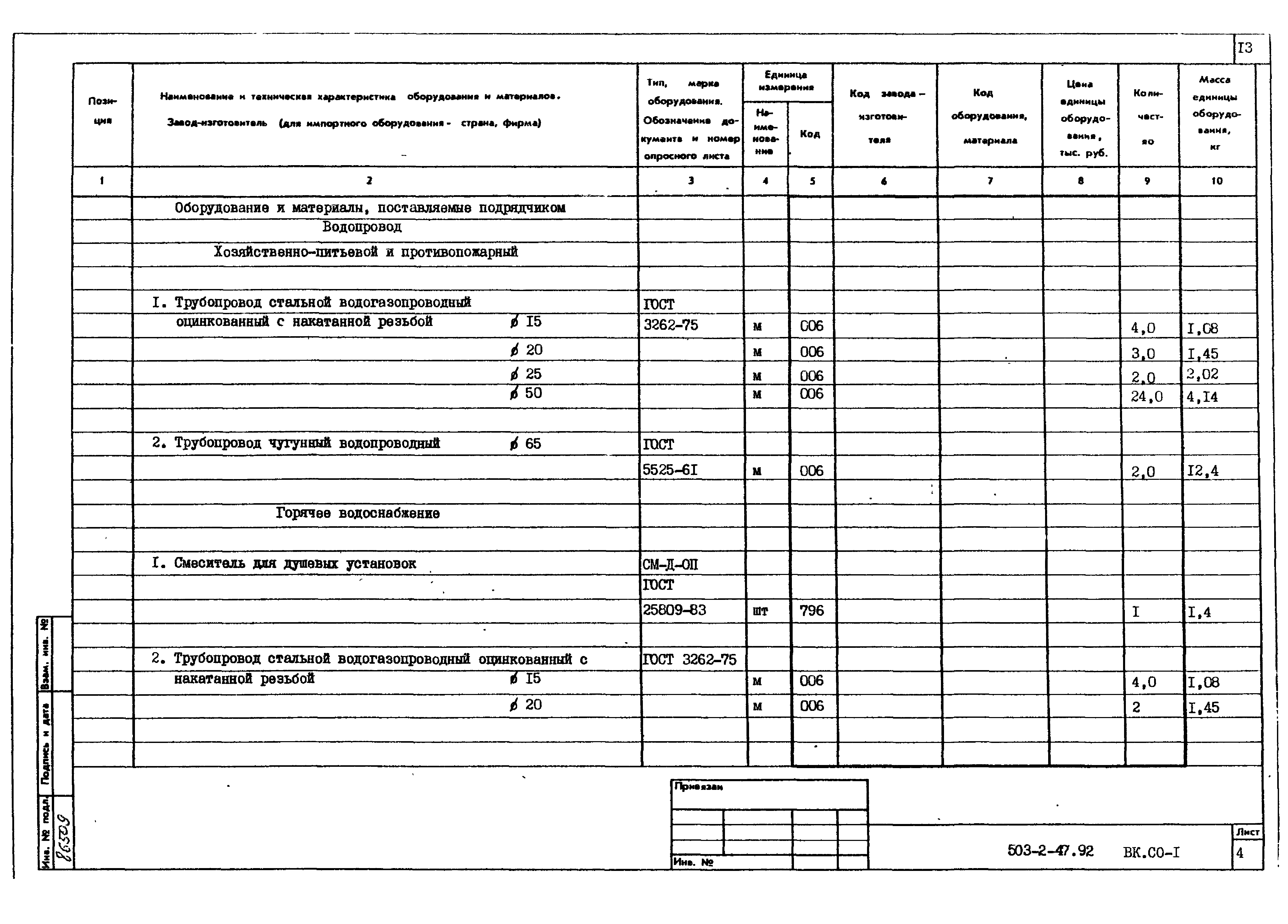 Типовой проект 503-2-47.92