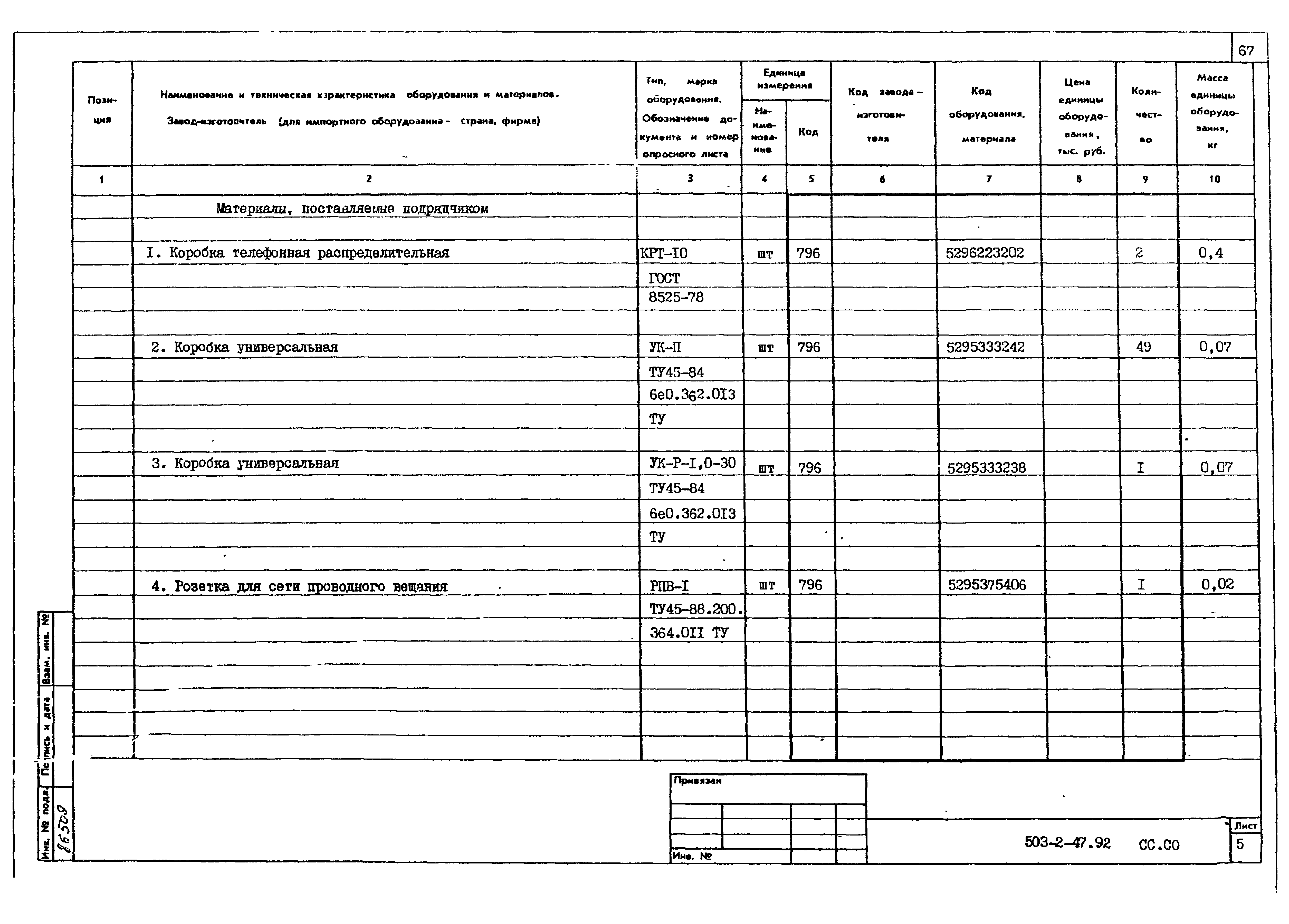 Типовой проект 503-2-47.92