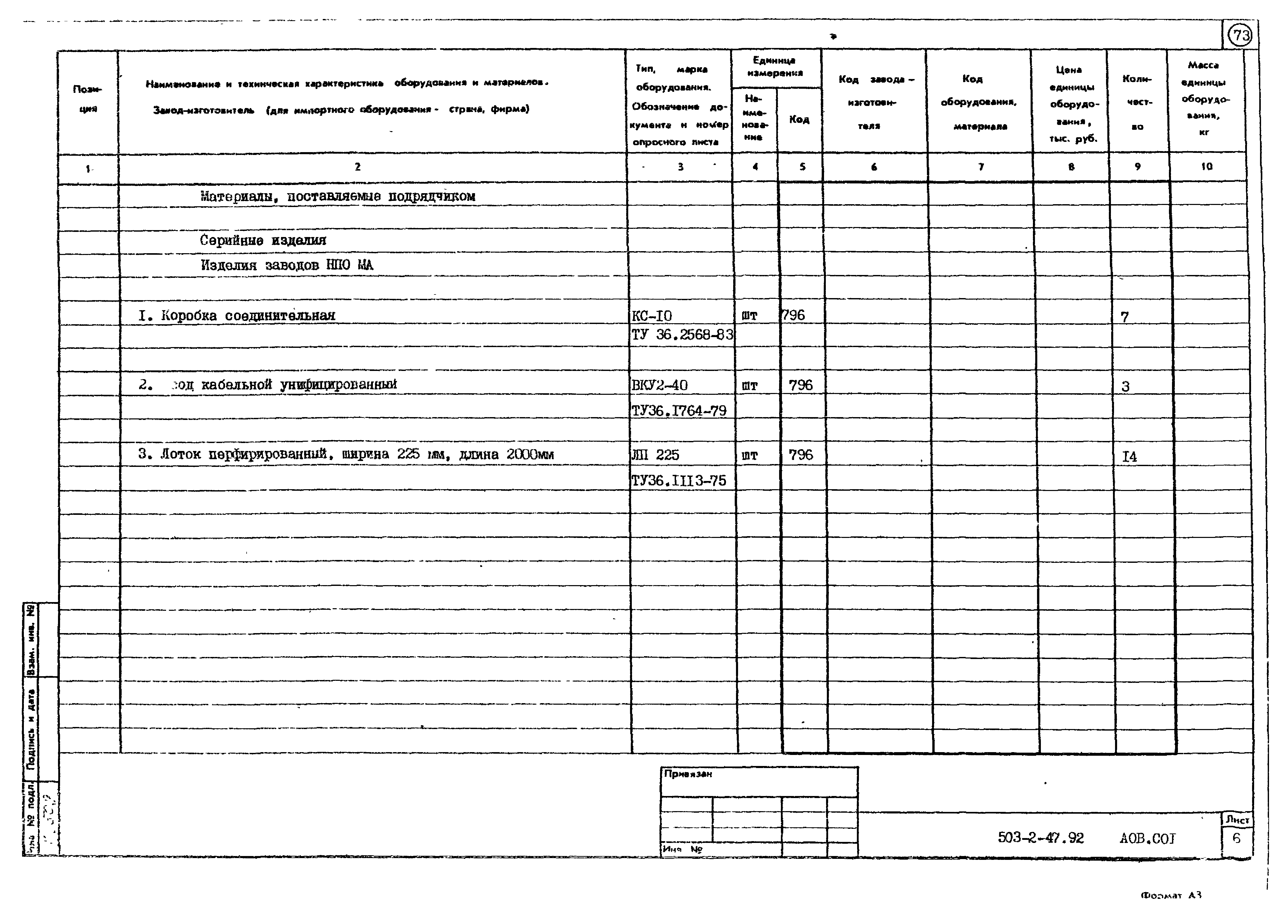 Типовой проект 503-2-47.92