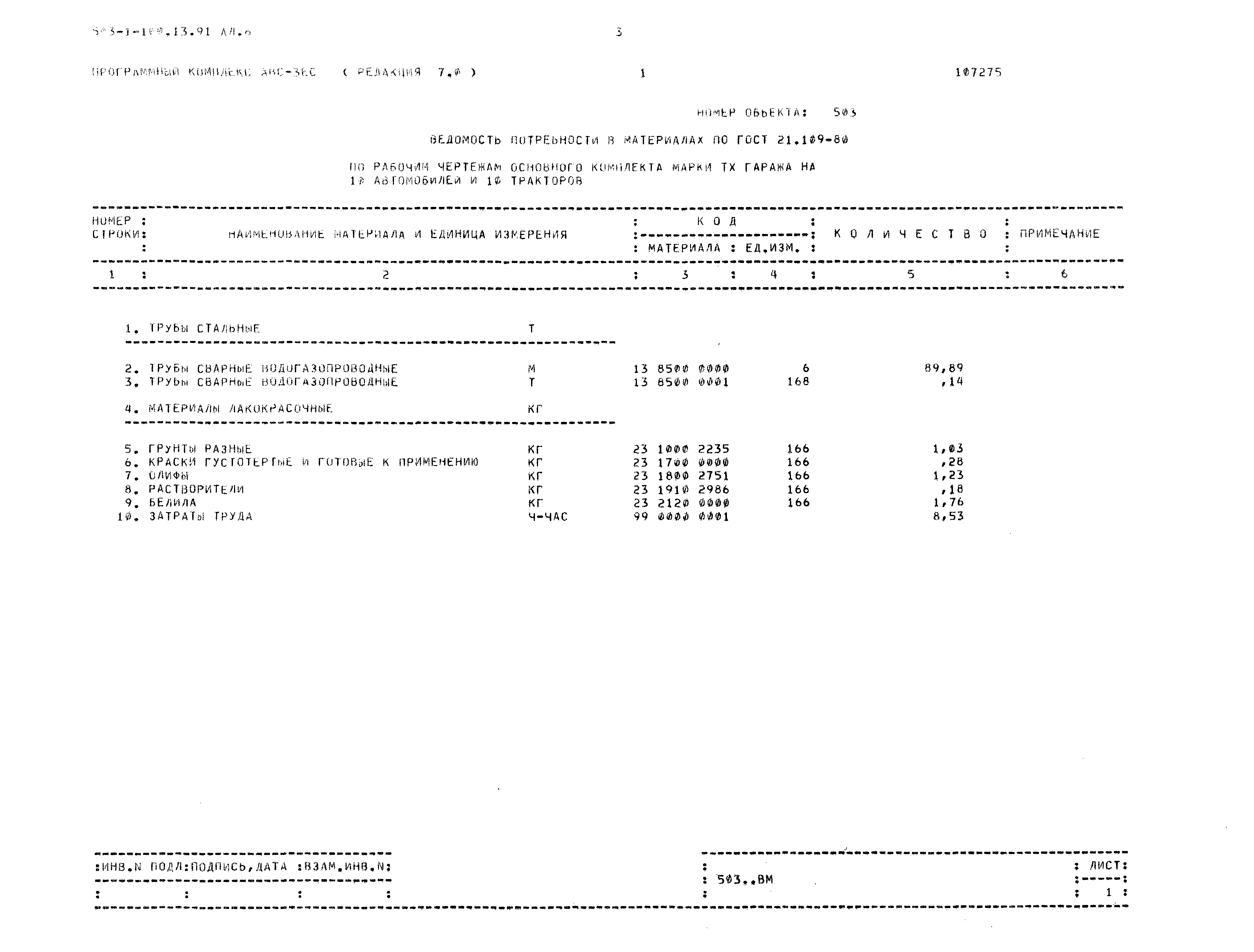 Типовой проект 503-1-100.13.91