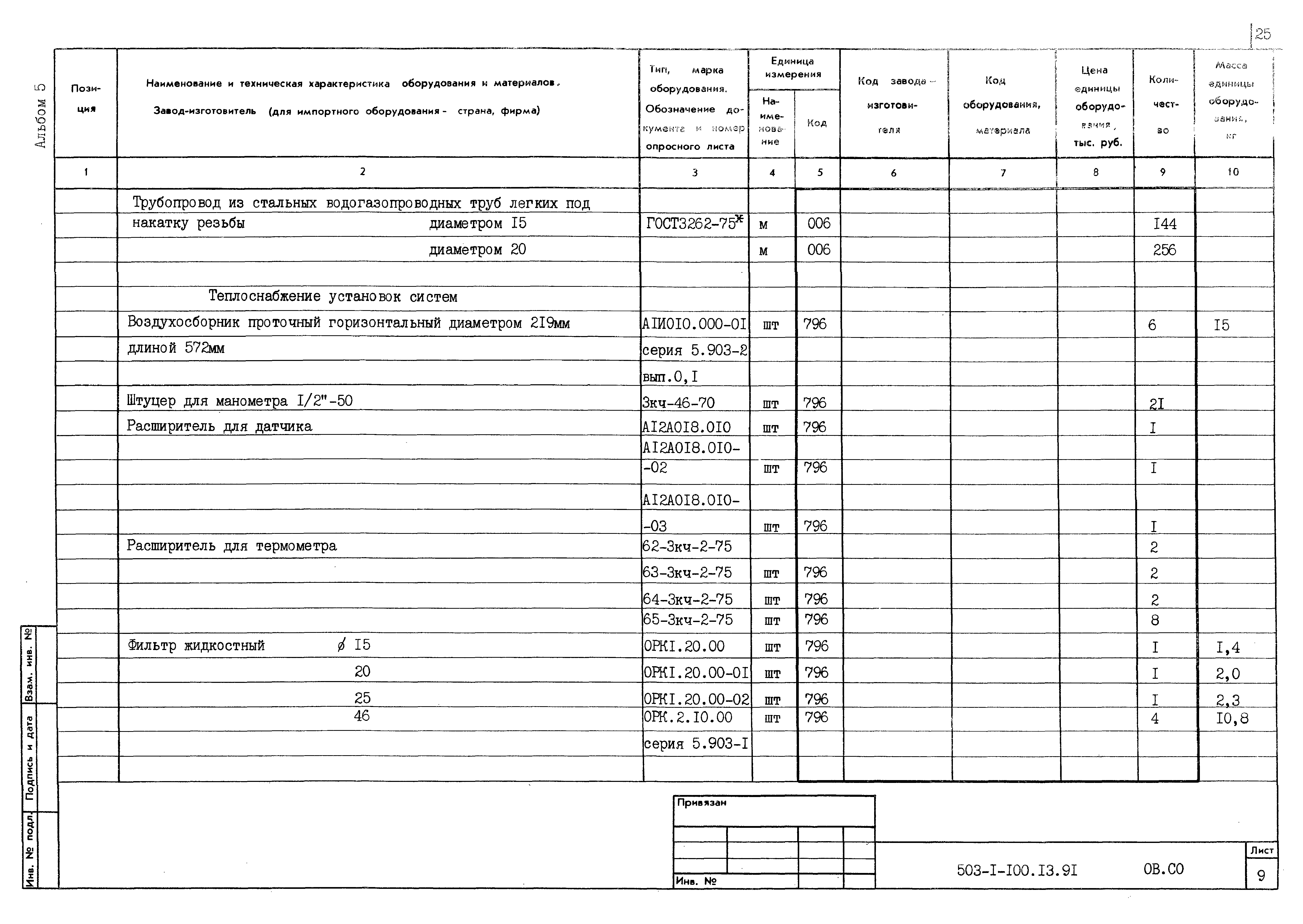Типовой проект 503-1-100.13.91