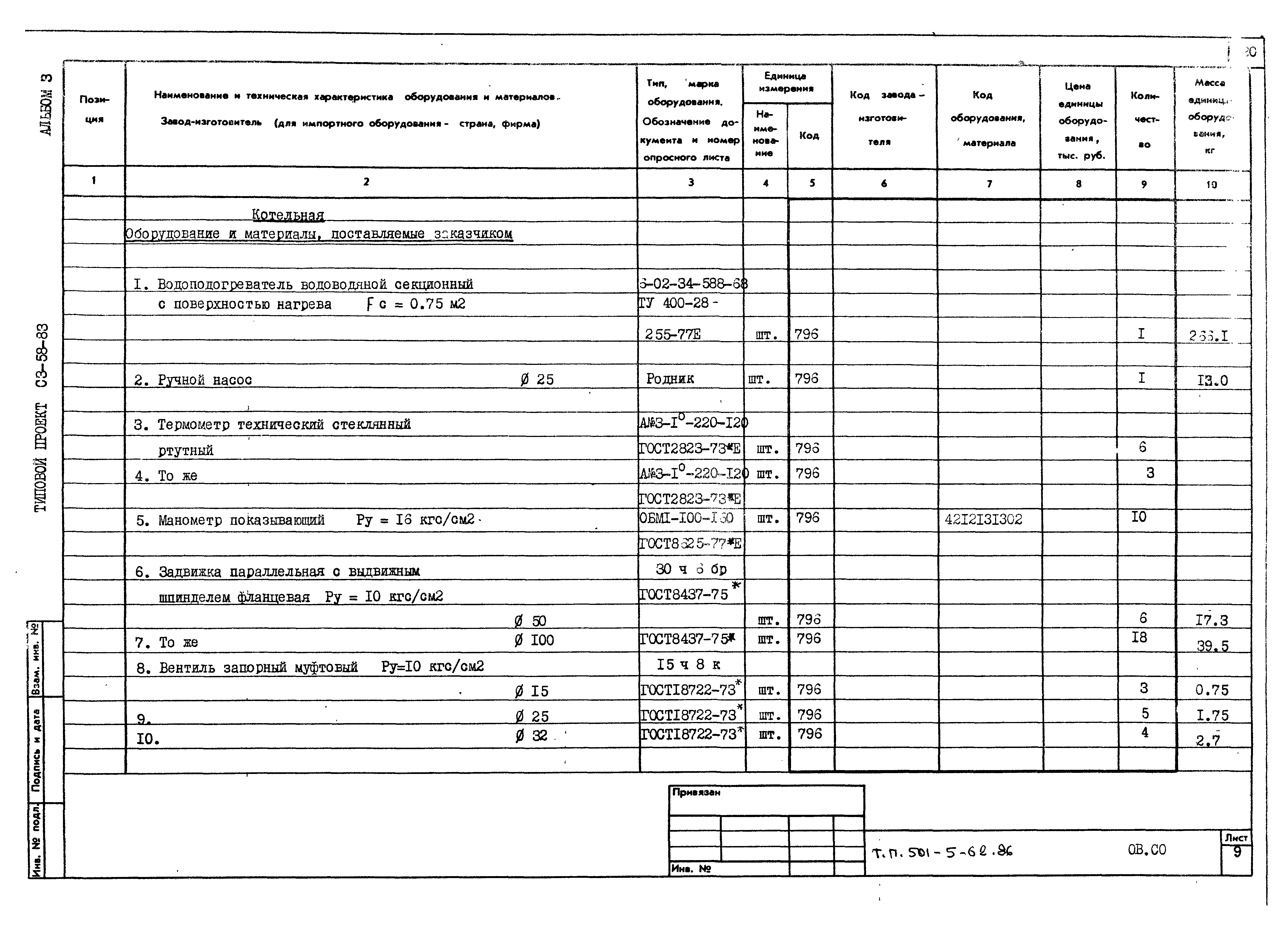 Типовой проект 501-5-62.86